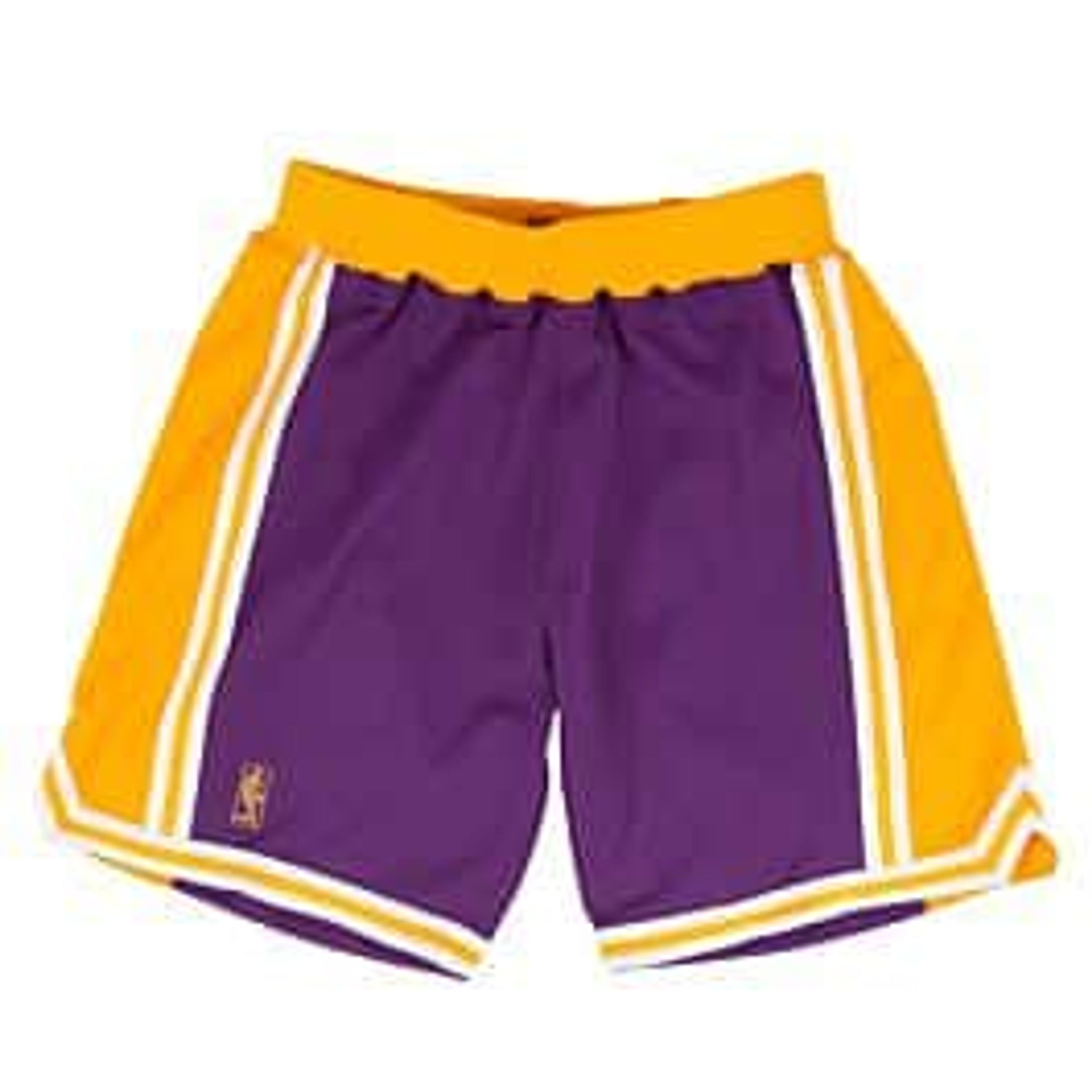 Authentic Shorts Los Angeles Lakers Road 1996-97 - Shop Mitchell & Ness Bottoms and Shorts Mitchell & Ness Nostalgia Co.