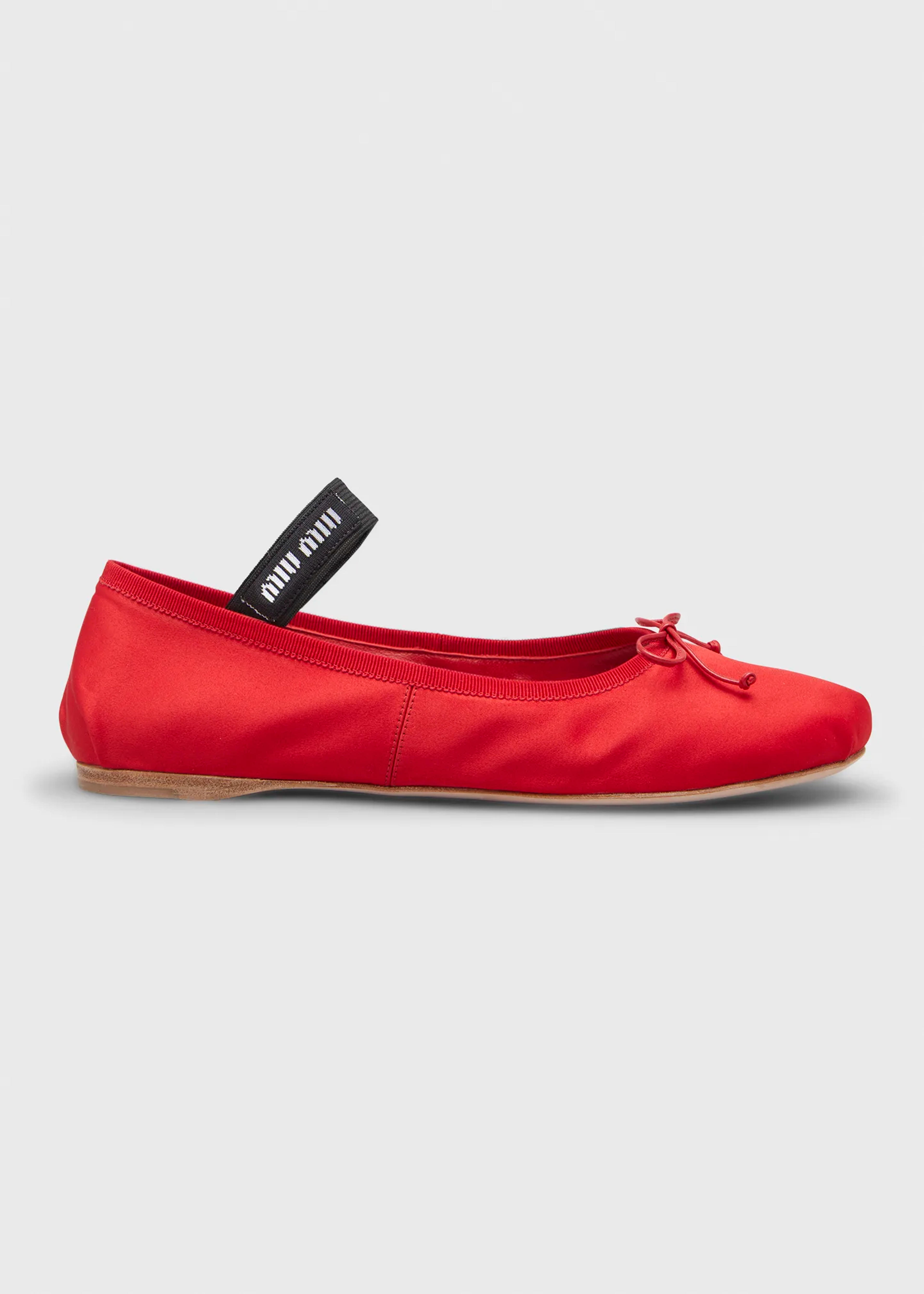 Miu Miu Satin Bow Ballerina Flats - Bergdorf Goodman