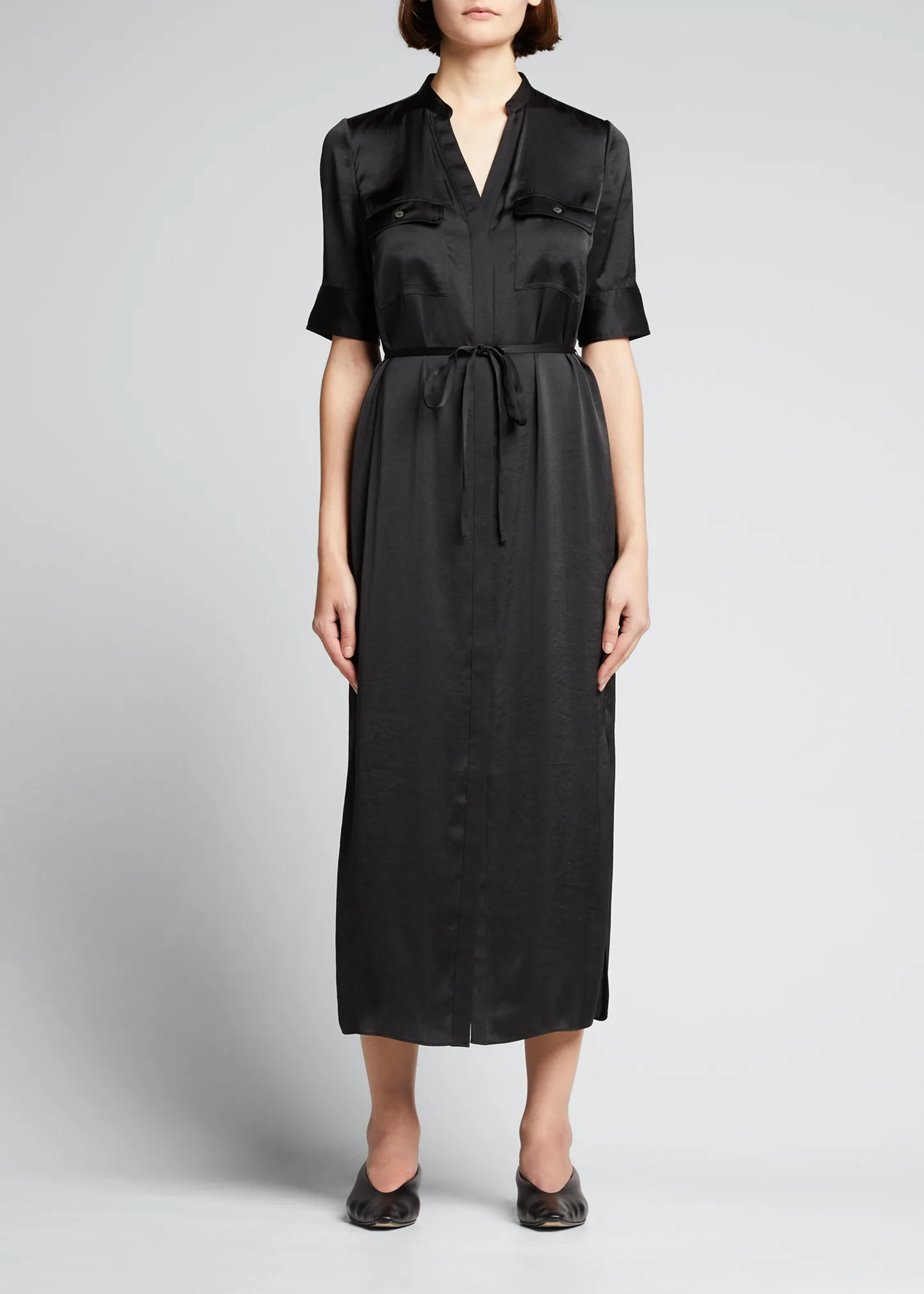 Theory - Short-Sleeve Maxi Utility Shirtdress