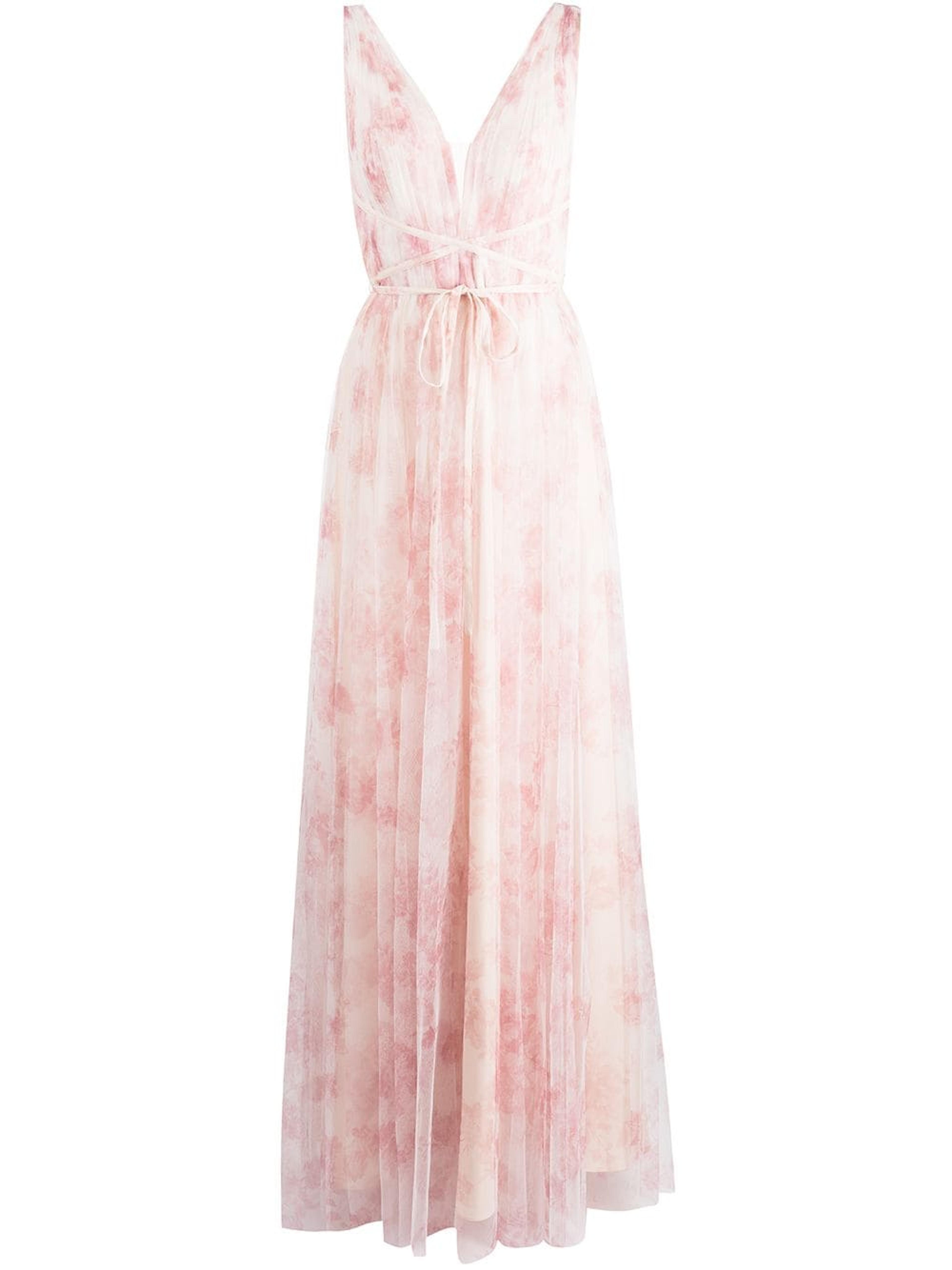 Image 1 of Marchesa Notte Bridesmaids floral-print V-neck gown