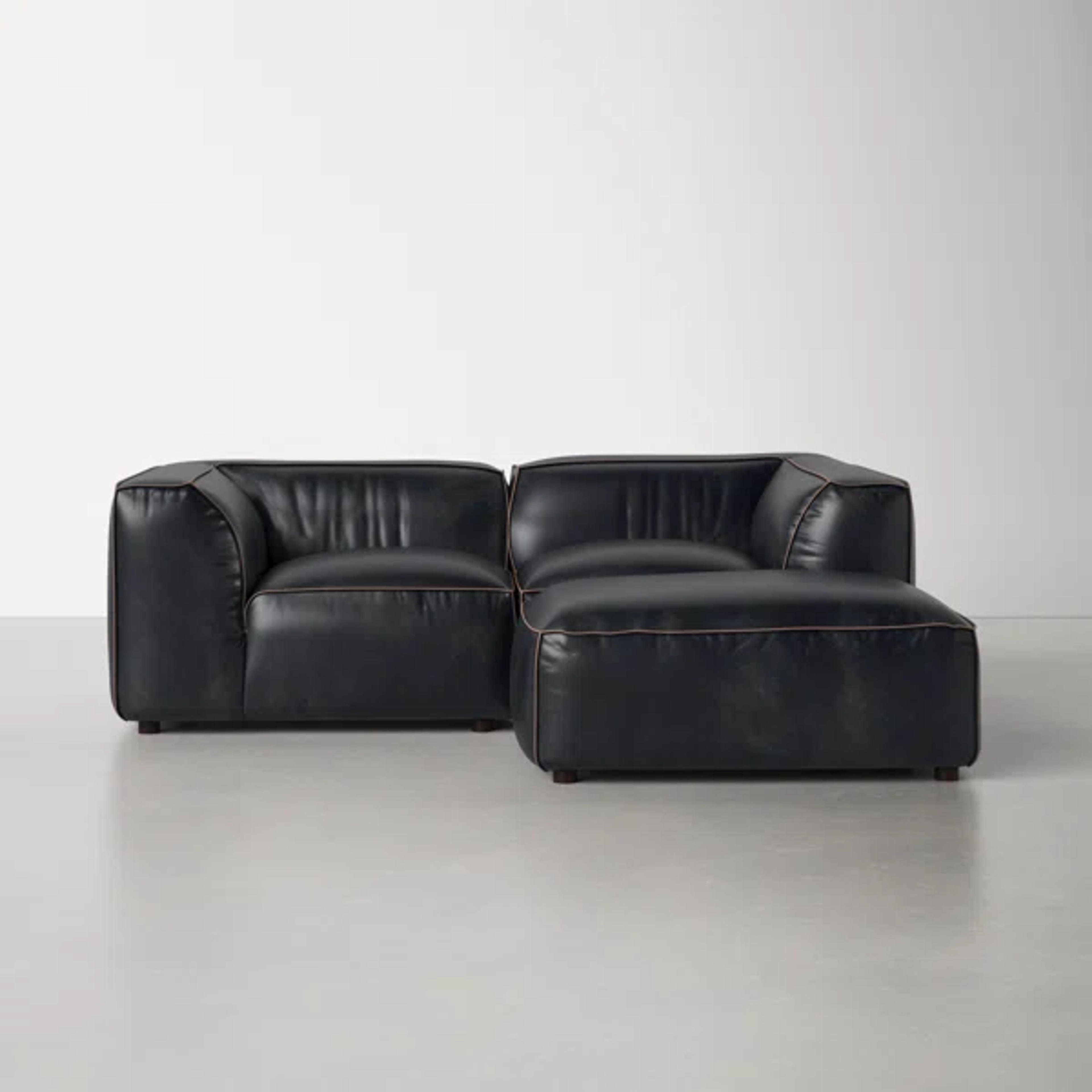 Ritchie Leather Chaise Sectional & Reviews | AllModern