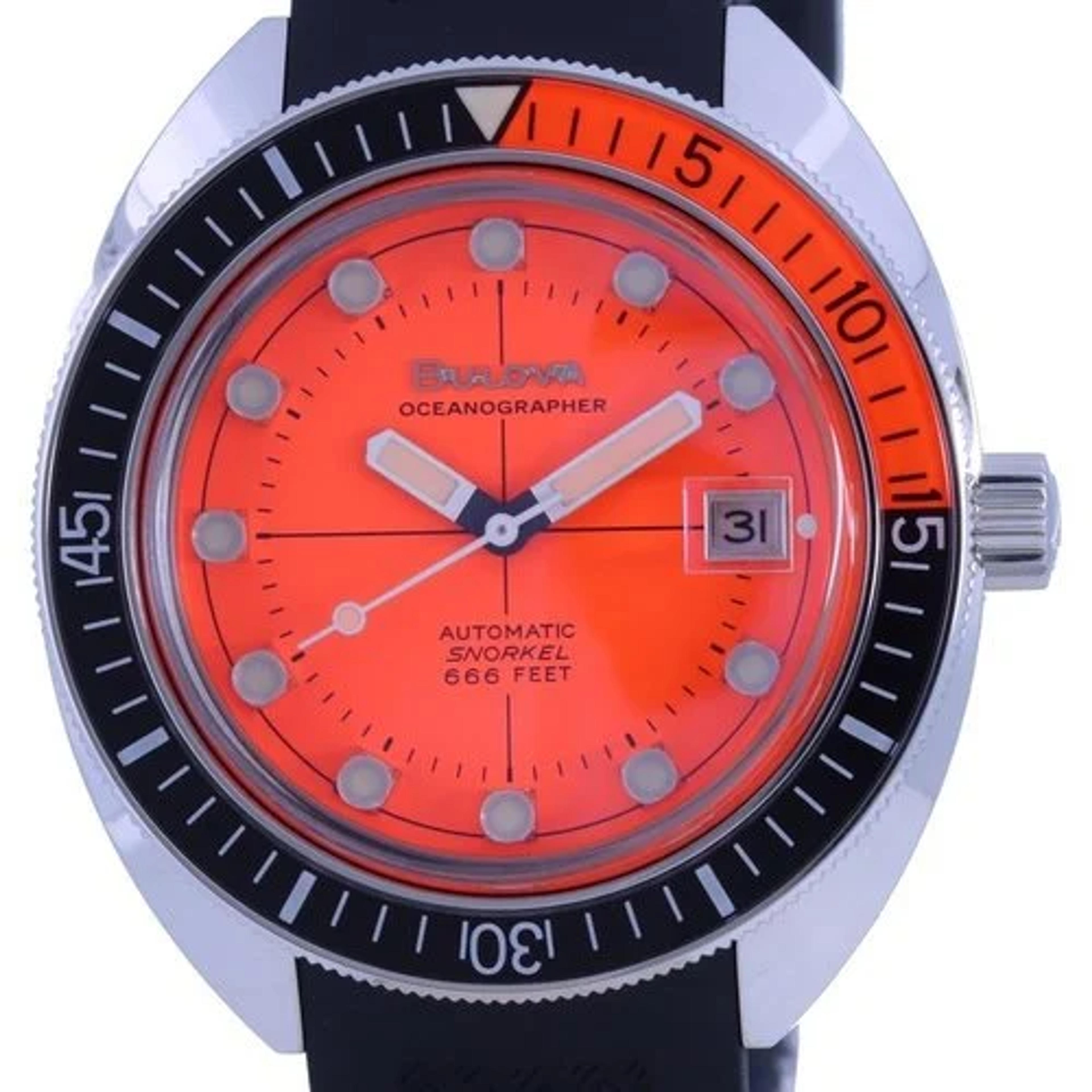 Bulova Oceanographer Orange dial Rubber strap ref. 96B350 à vendre pour 423 € par un Seller sur Chrono24