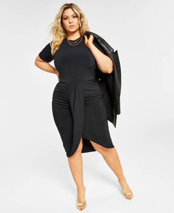 Nina Parker Trendy Plus Size Crossover Bodysuit - Macy's