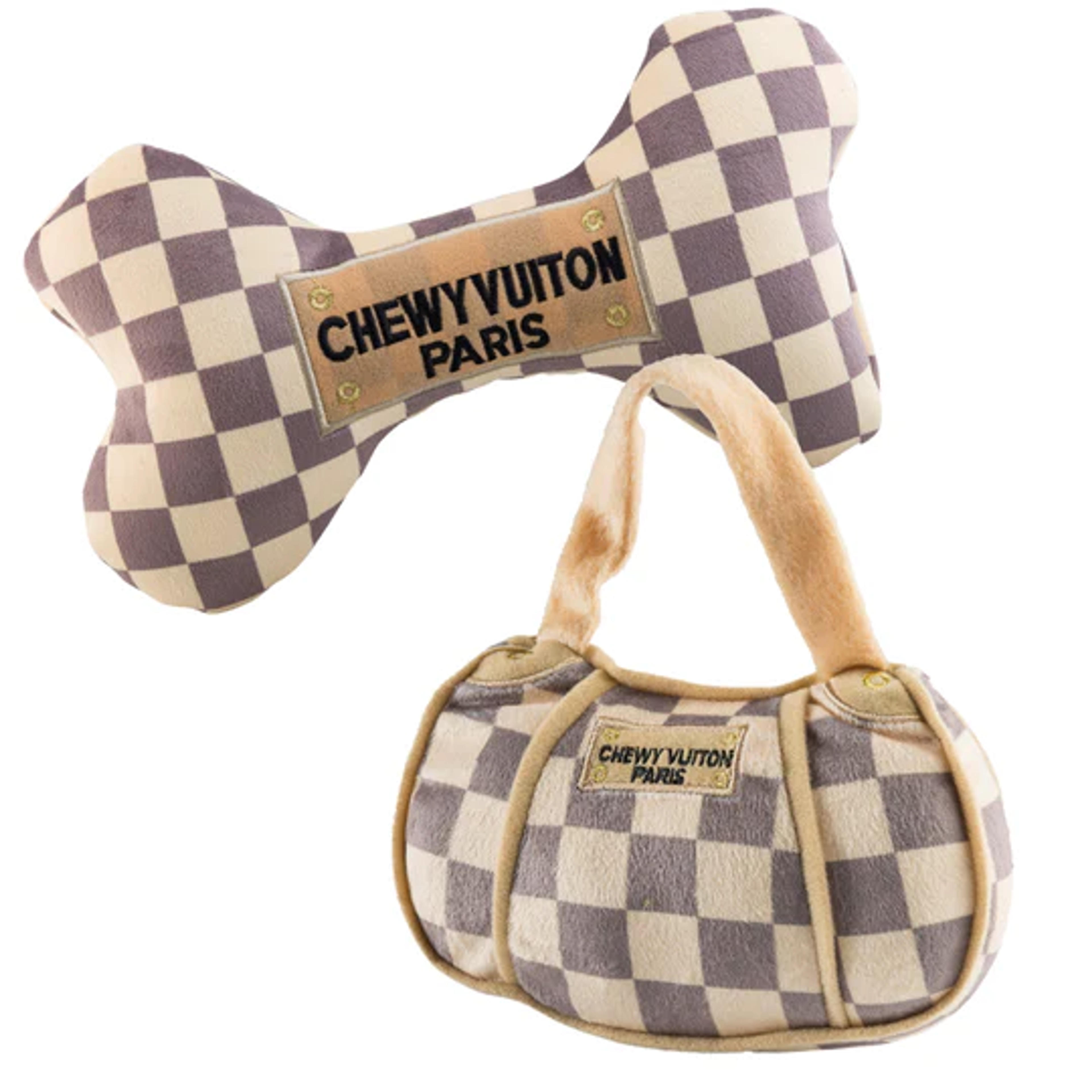 Brown Checker Chewy Vuiton Bone XL & Bag LG – Haute Diggity Dog