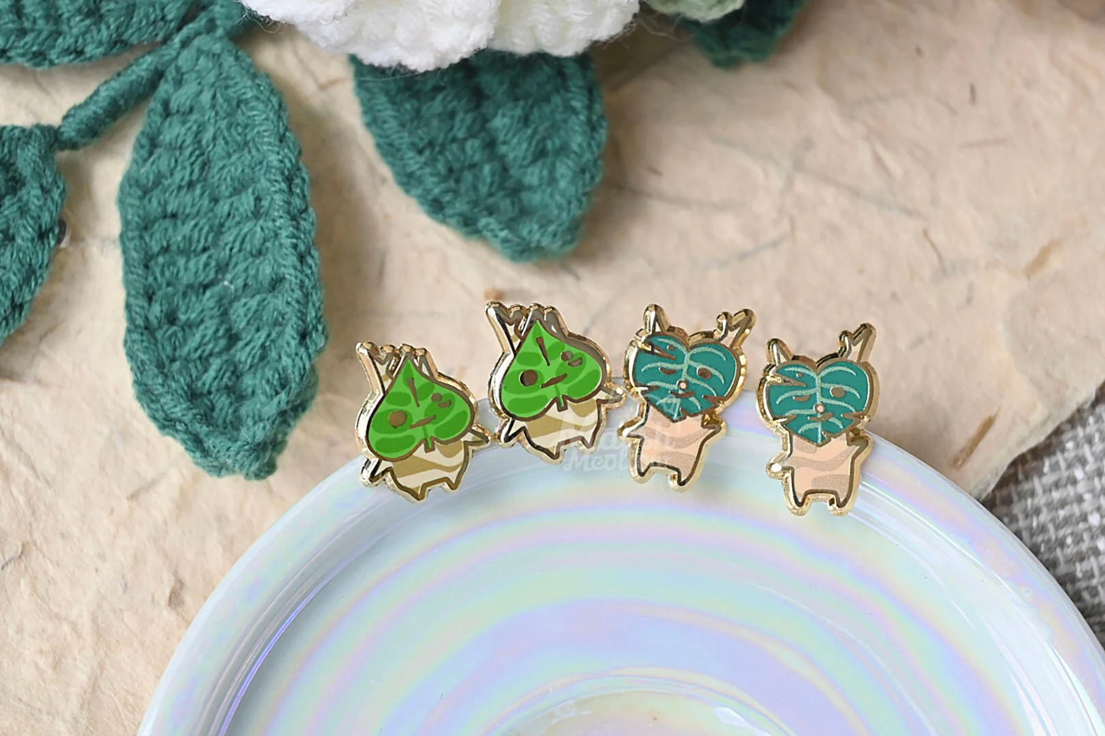 Mini Korok Earrings Enamel Stud Earrings Gold Plated Clip - Etsy UK