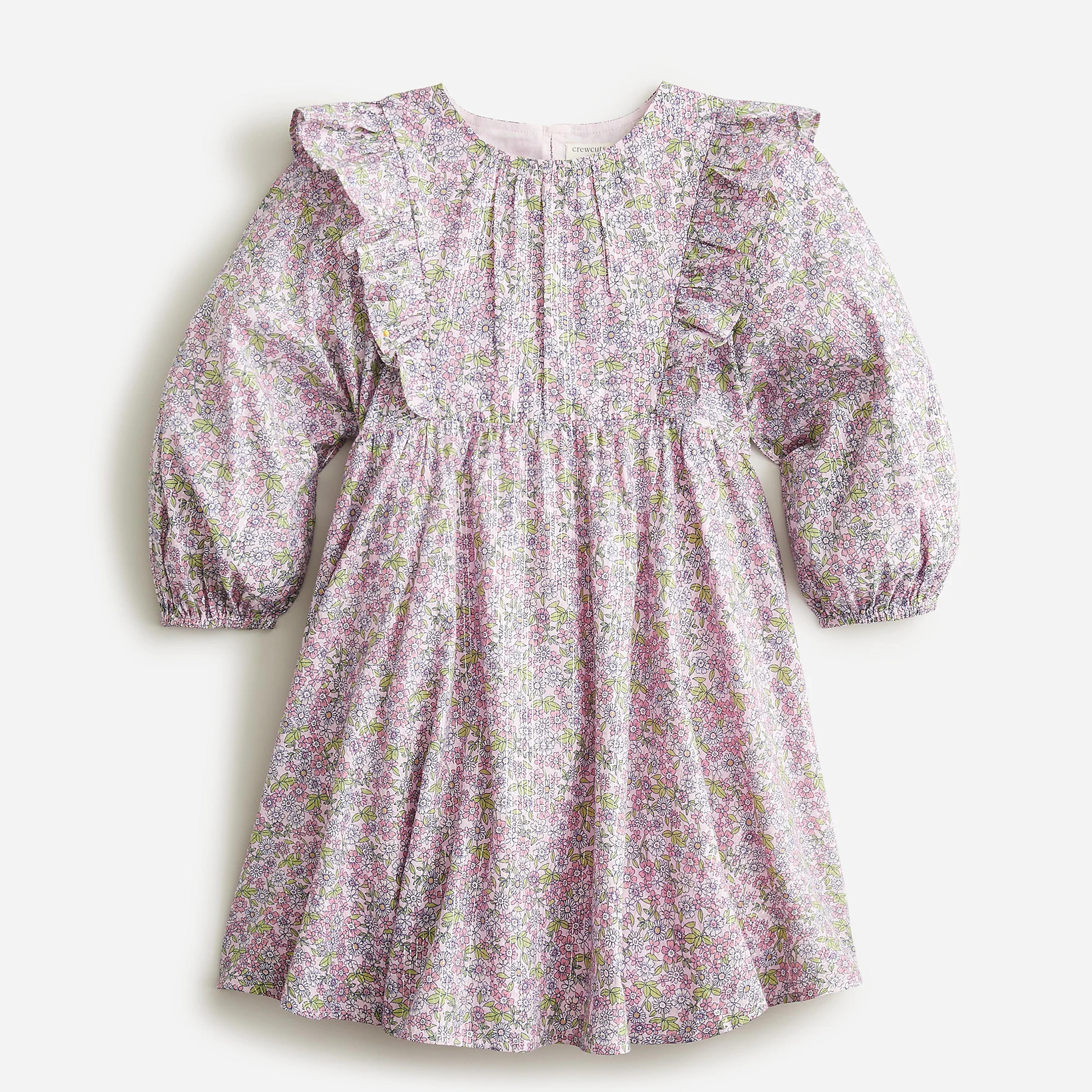 J.Crew: Girls' Long-sleeve Ruffle-shoulder Dress For Girls