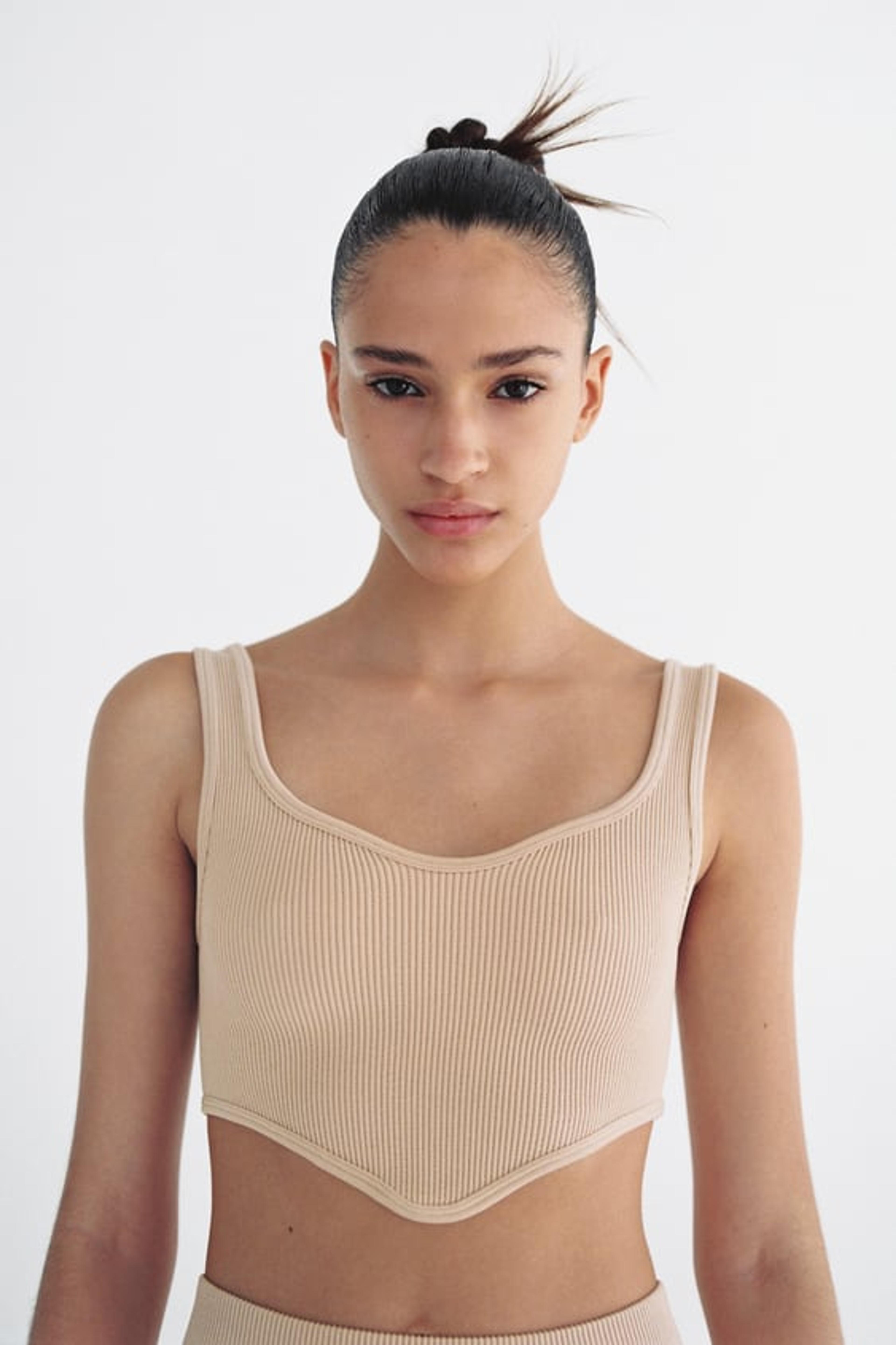 SEAMLESS CORSET TOP - Beige-pink | ZARA Canada