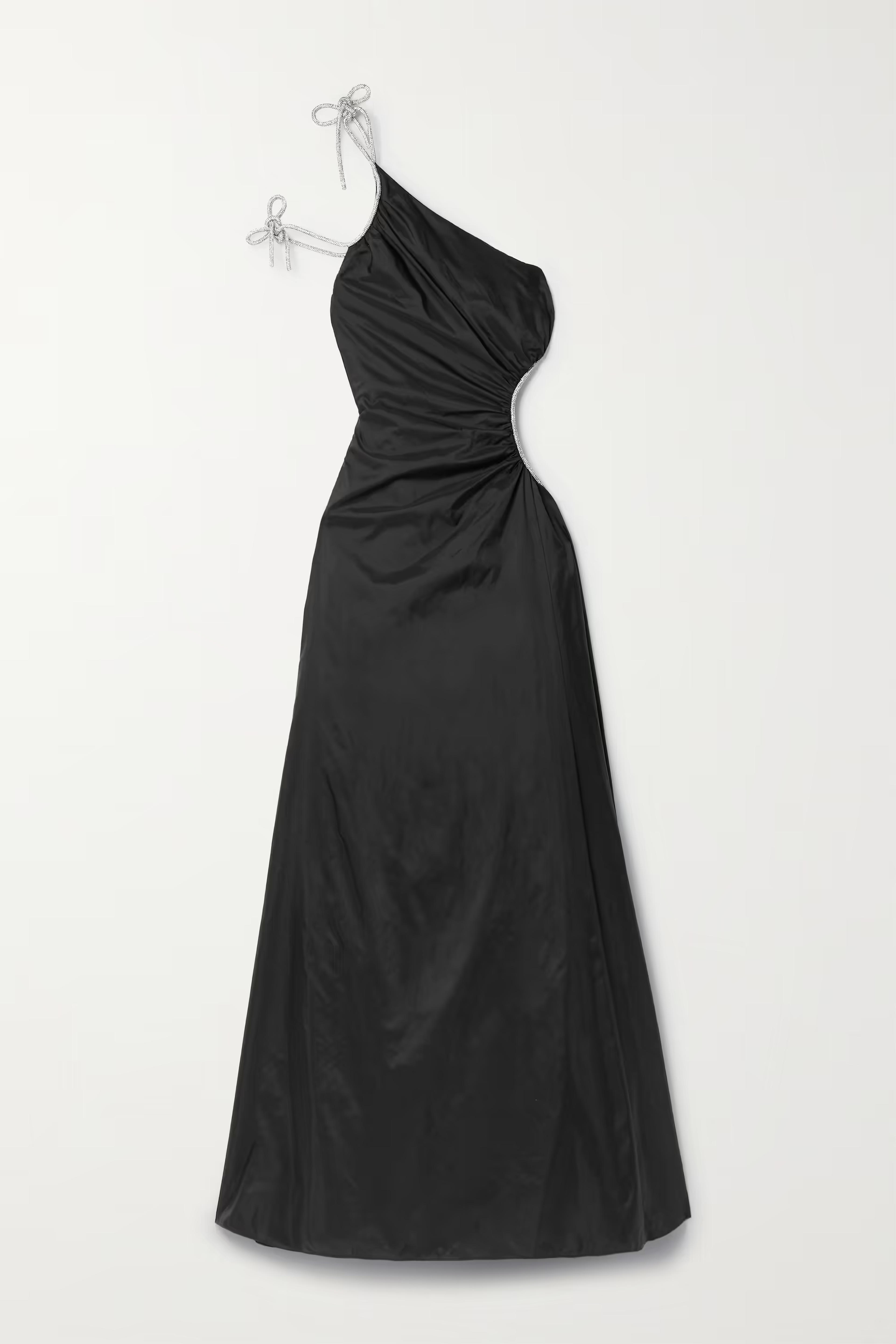 Black Jayla one-shoulder crystal-embellished cutout recycled taffeta maxi dress | STAUD | NET-A-PORTER