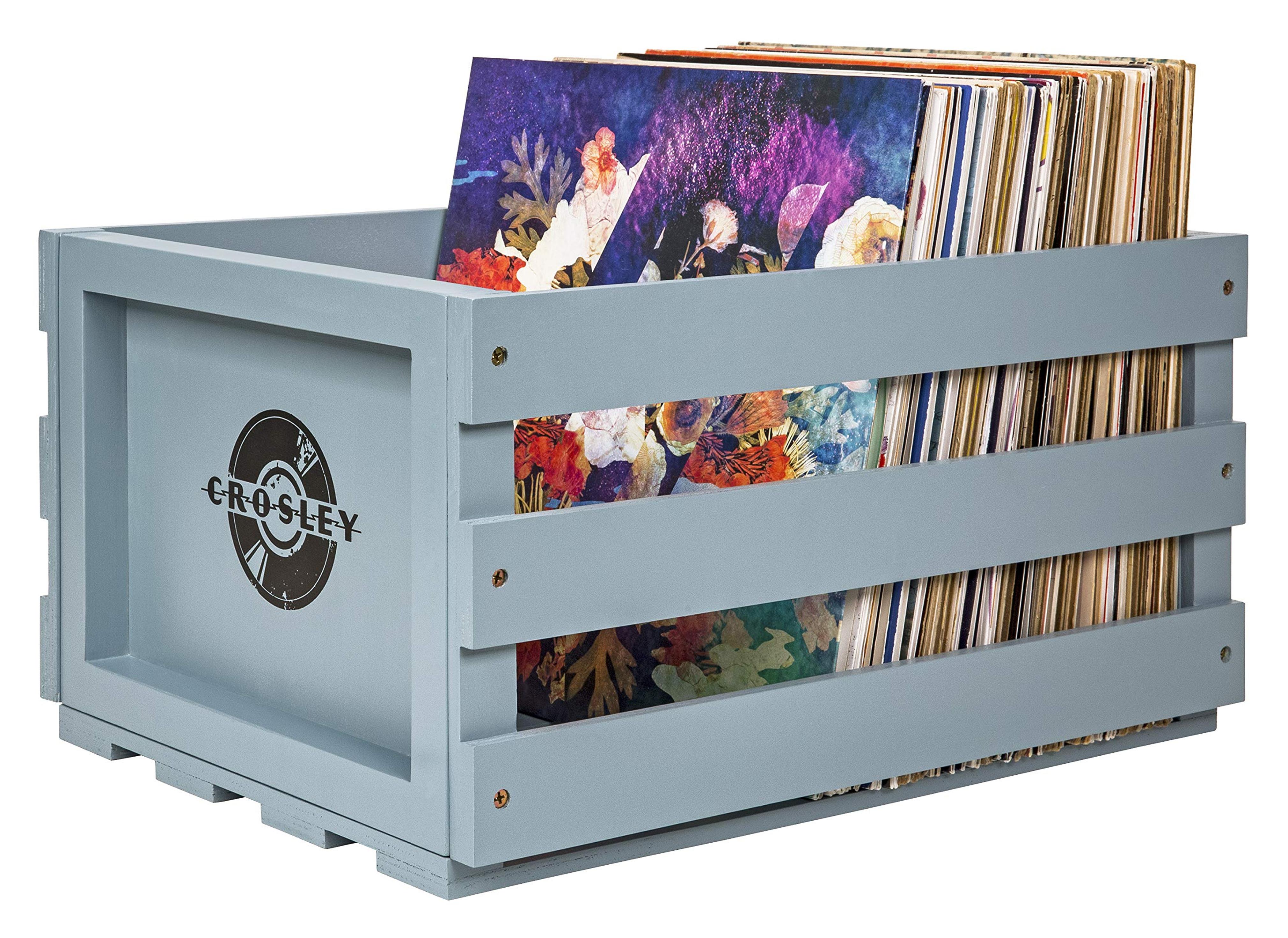 Crosley AC1004A-TN Record Storage Crate Holds up to 75 Albums, Tourmaline