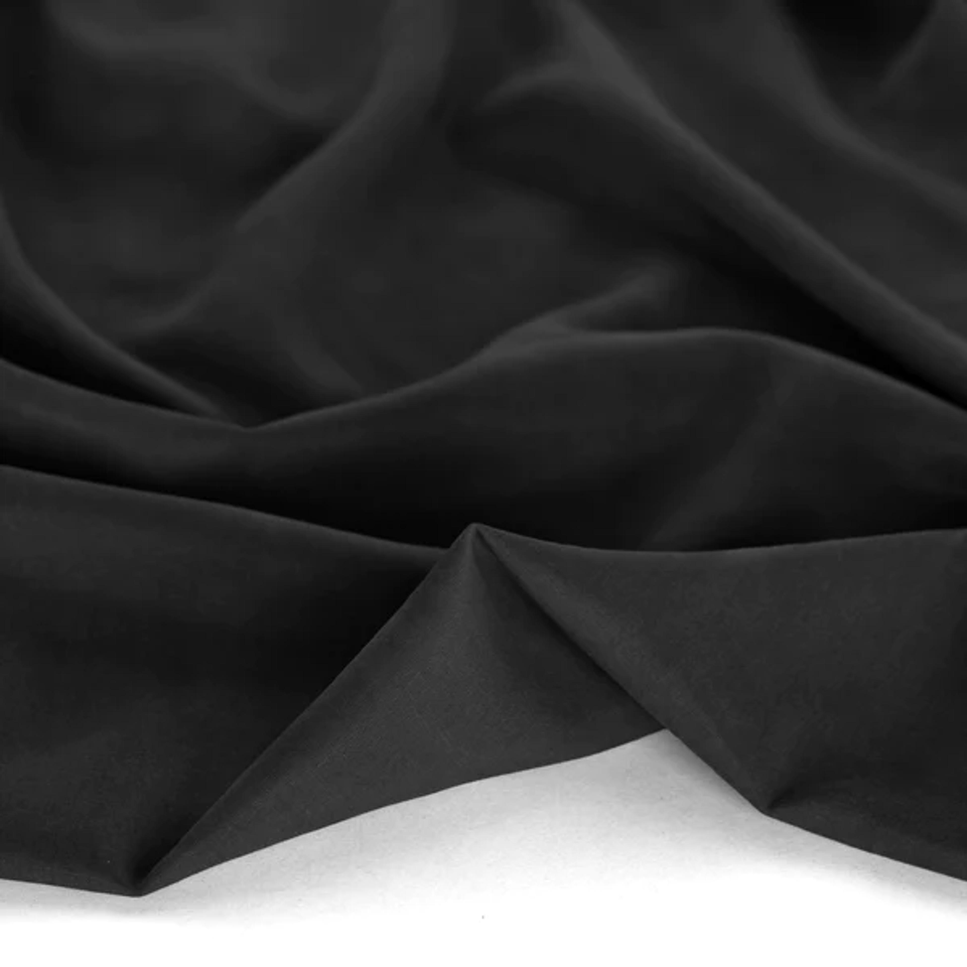 Slubby Lyocell Linen Twill - Black | Blackbird Fabrics