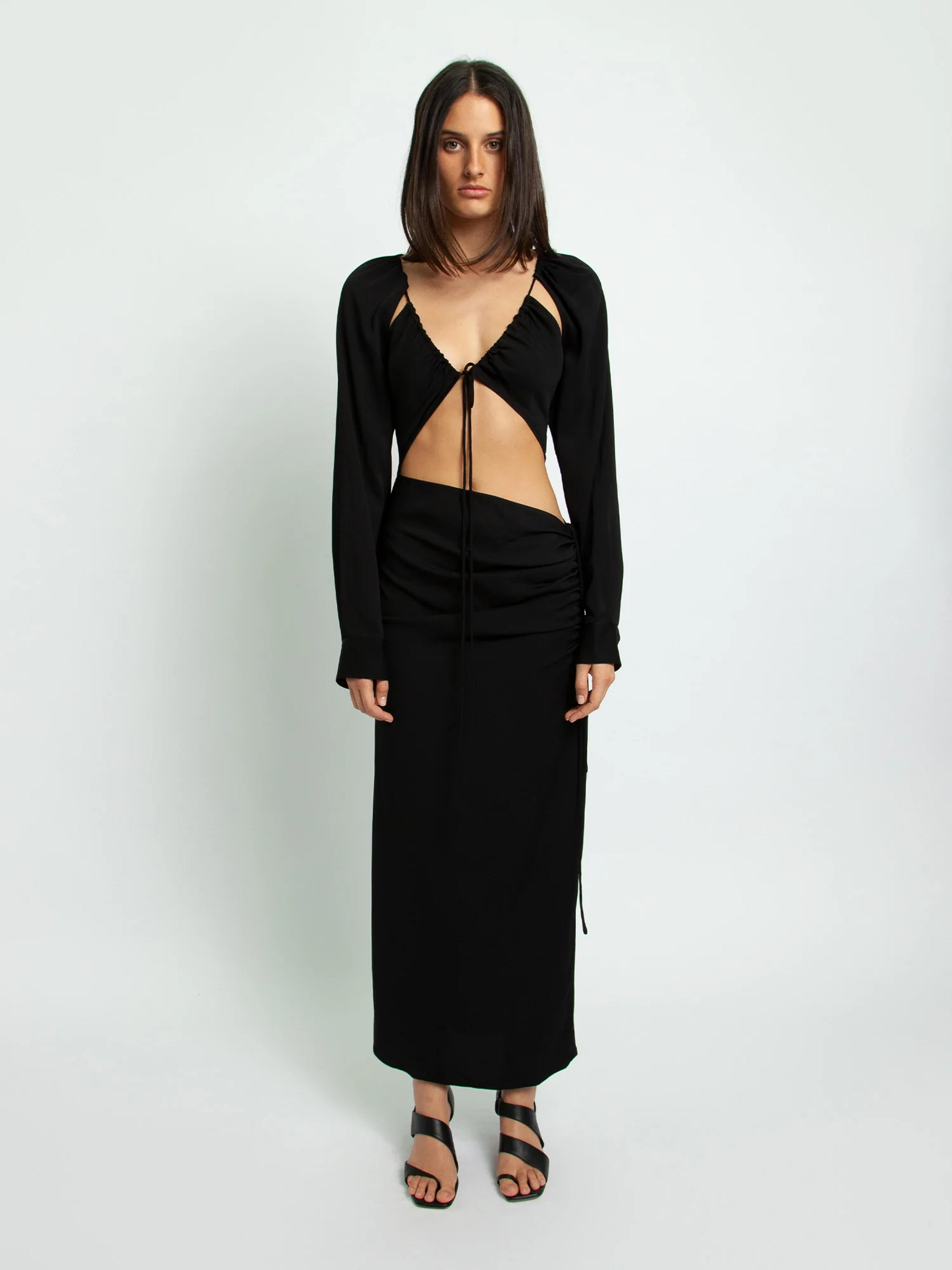 Christopher Esber | Ruched Tie Floating Sleeve Dress