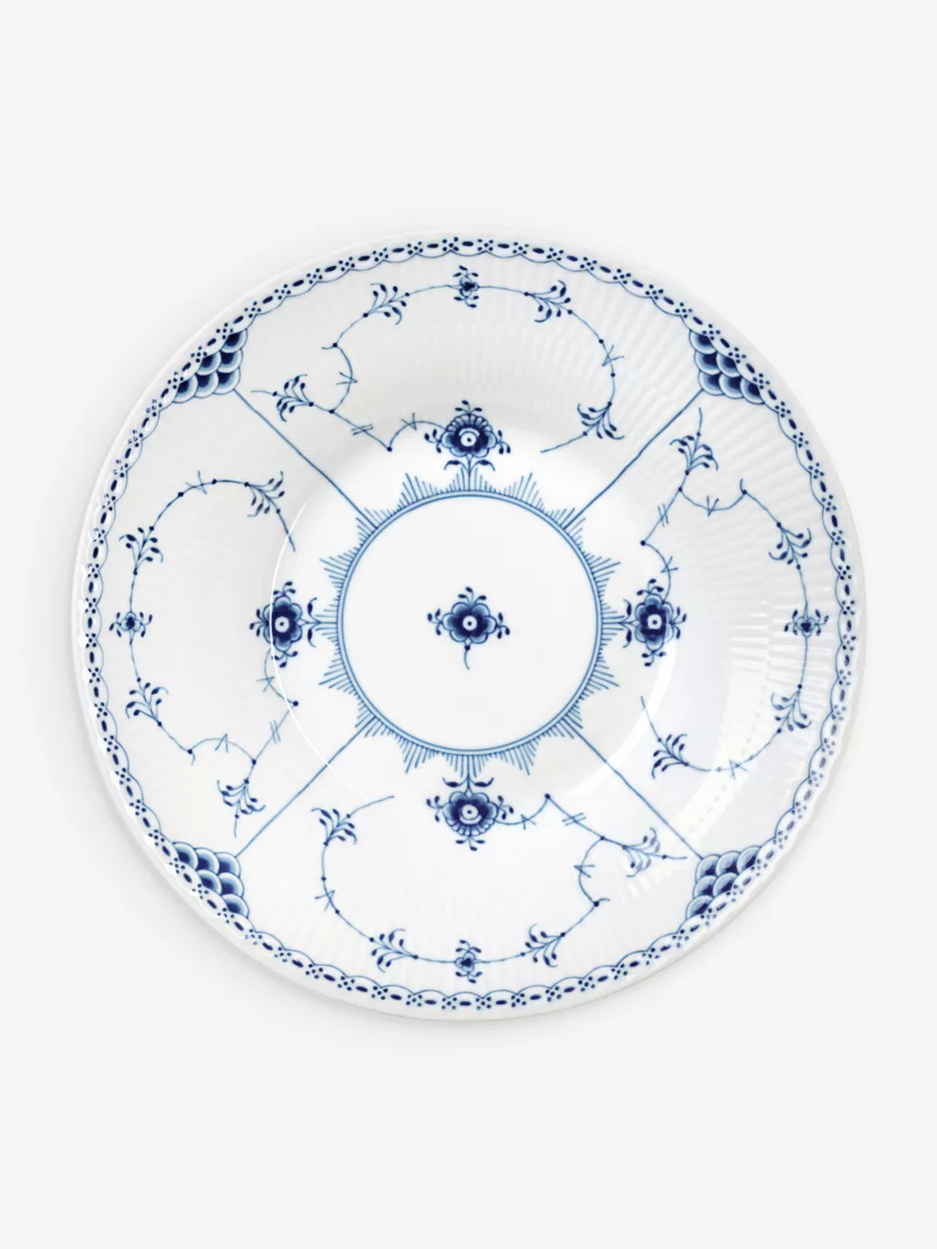 ROYAL COPENHAGEN - Blue Fluted Half Lace porcelain deep plate 24cm | Selfridges.com