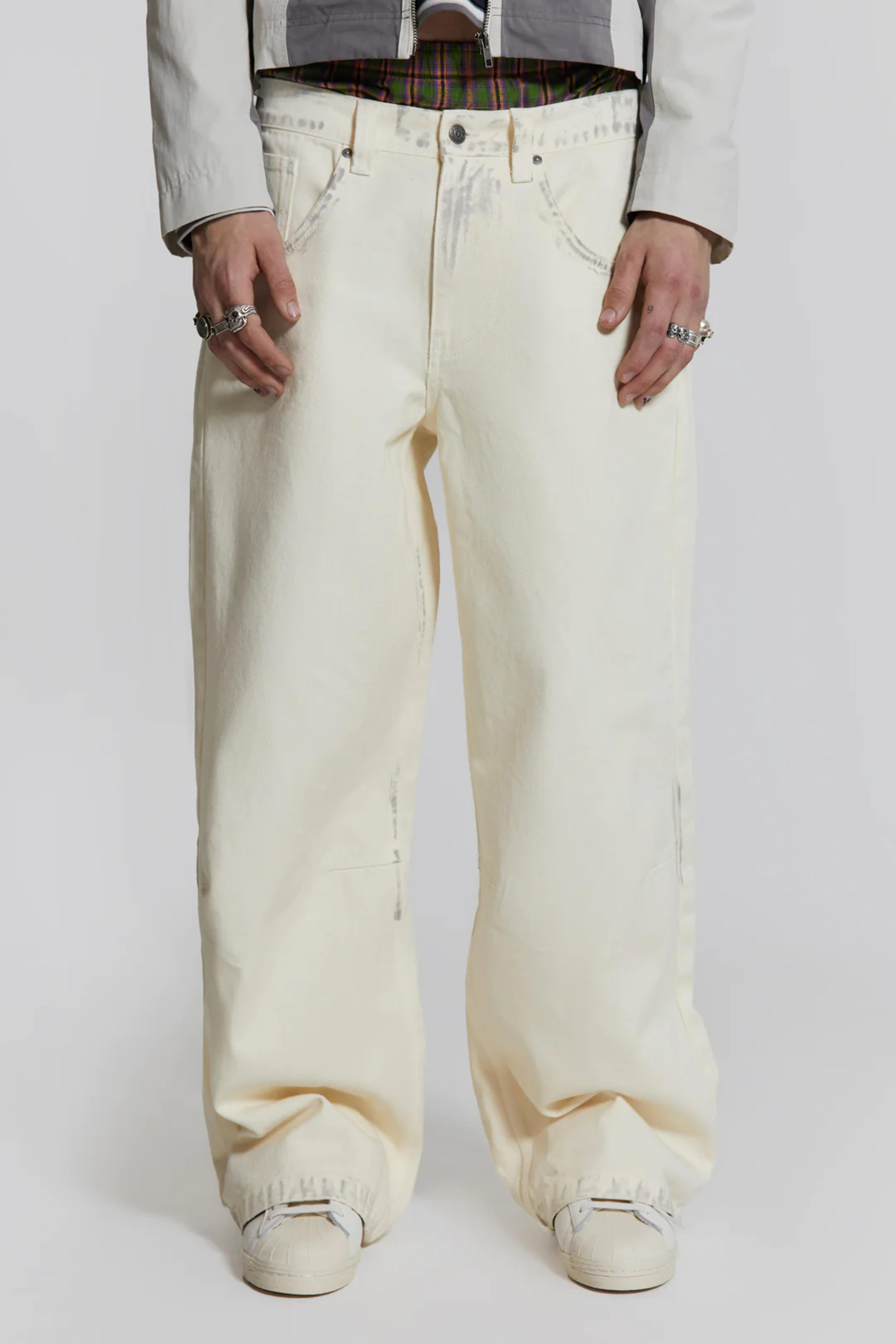 Dirty White Colossus Jeans | Jaded London