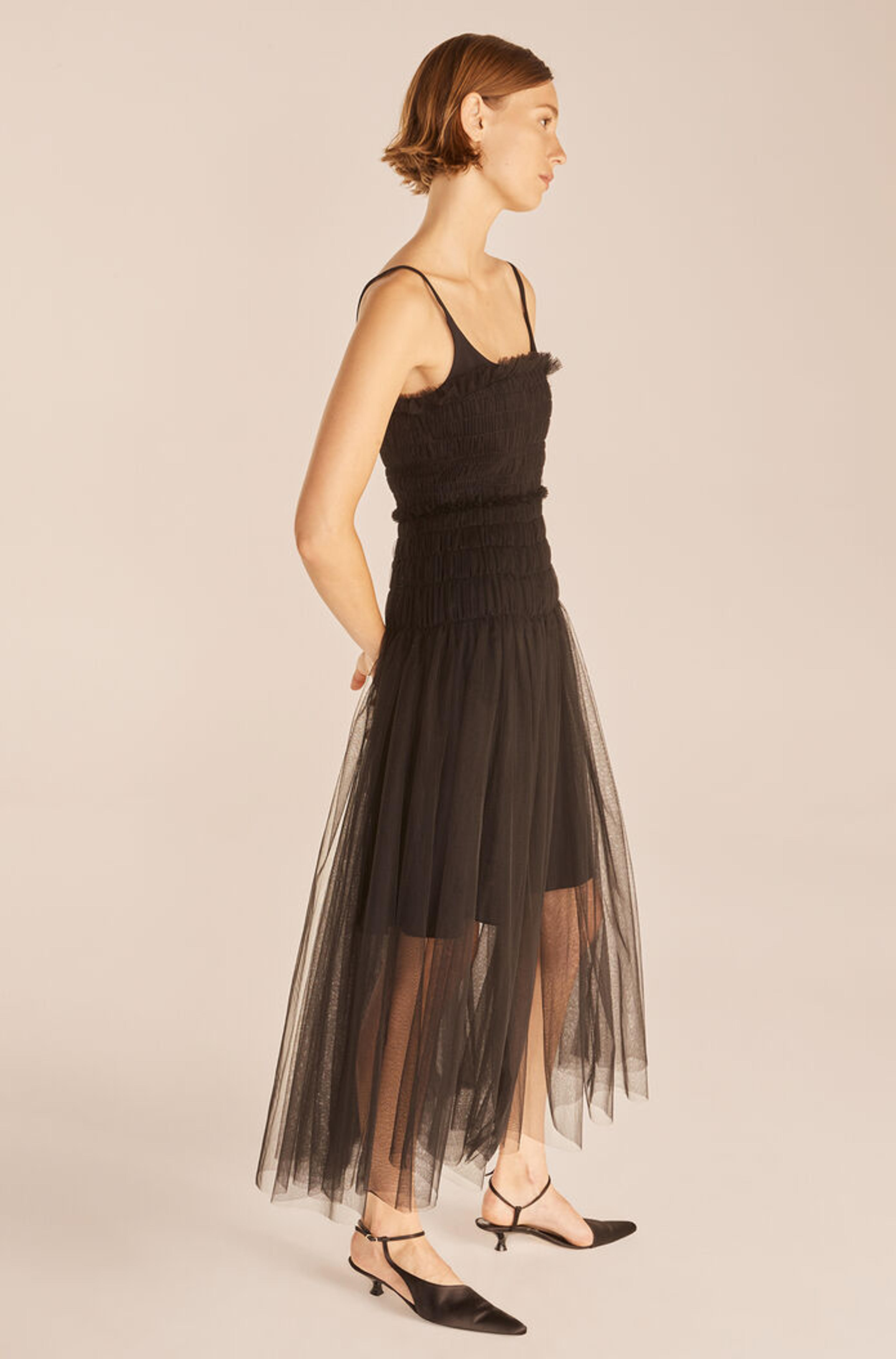 Tulle Sleeveless Smocked Dress | Rebecca Taylor