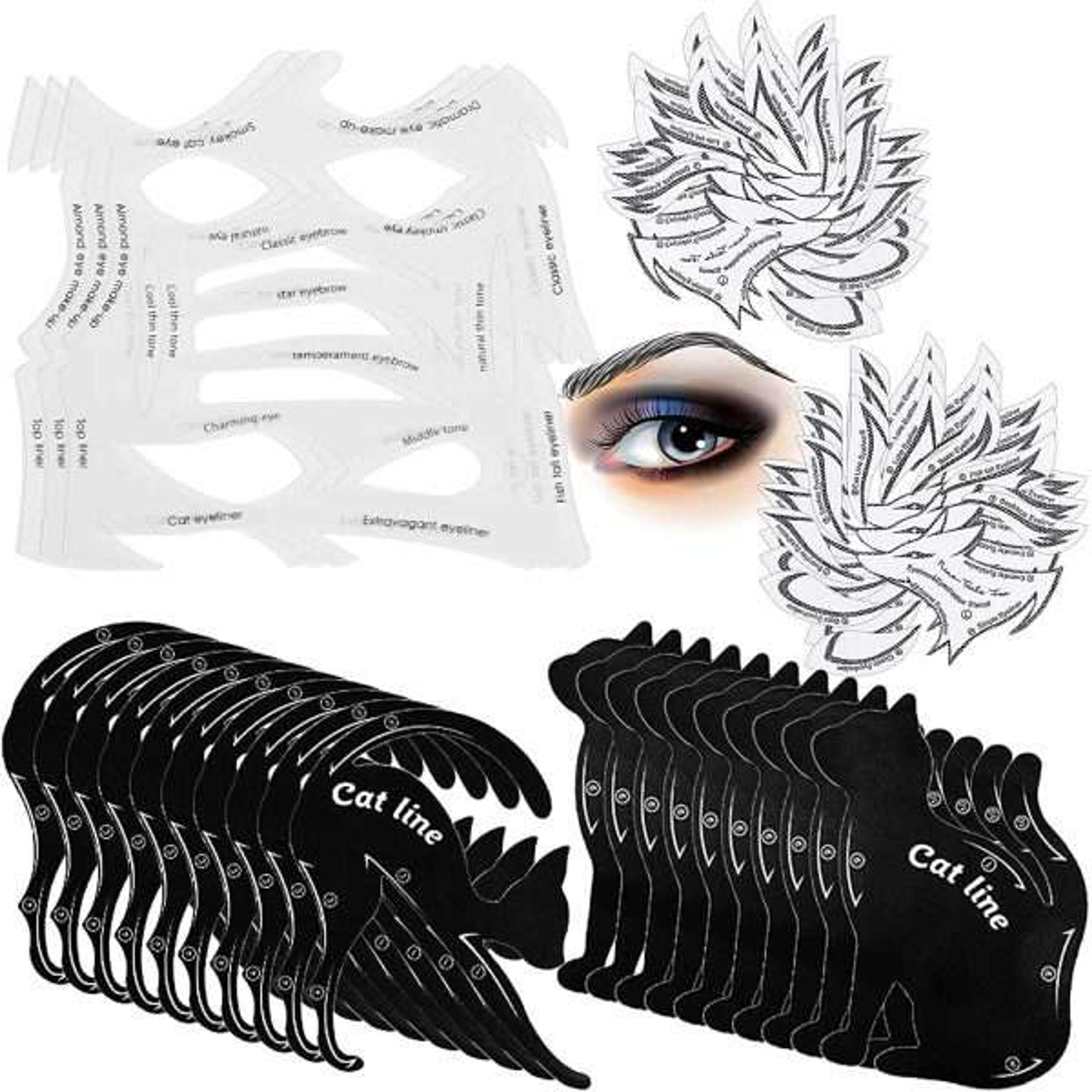 16 Pieces Eyeliner Stencil Set, Include 3 Pieces Eyeliner Smoky Stencil Pad Makeup Eyeliner Template, 3 Eye Makeup Stencil Eye Shadow Template, 10 Pairs Eyeliner Cat Shape Template For Eye Makeup Tool – TracyCosmetic