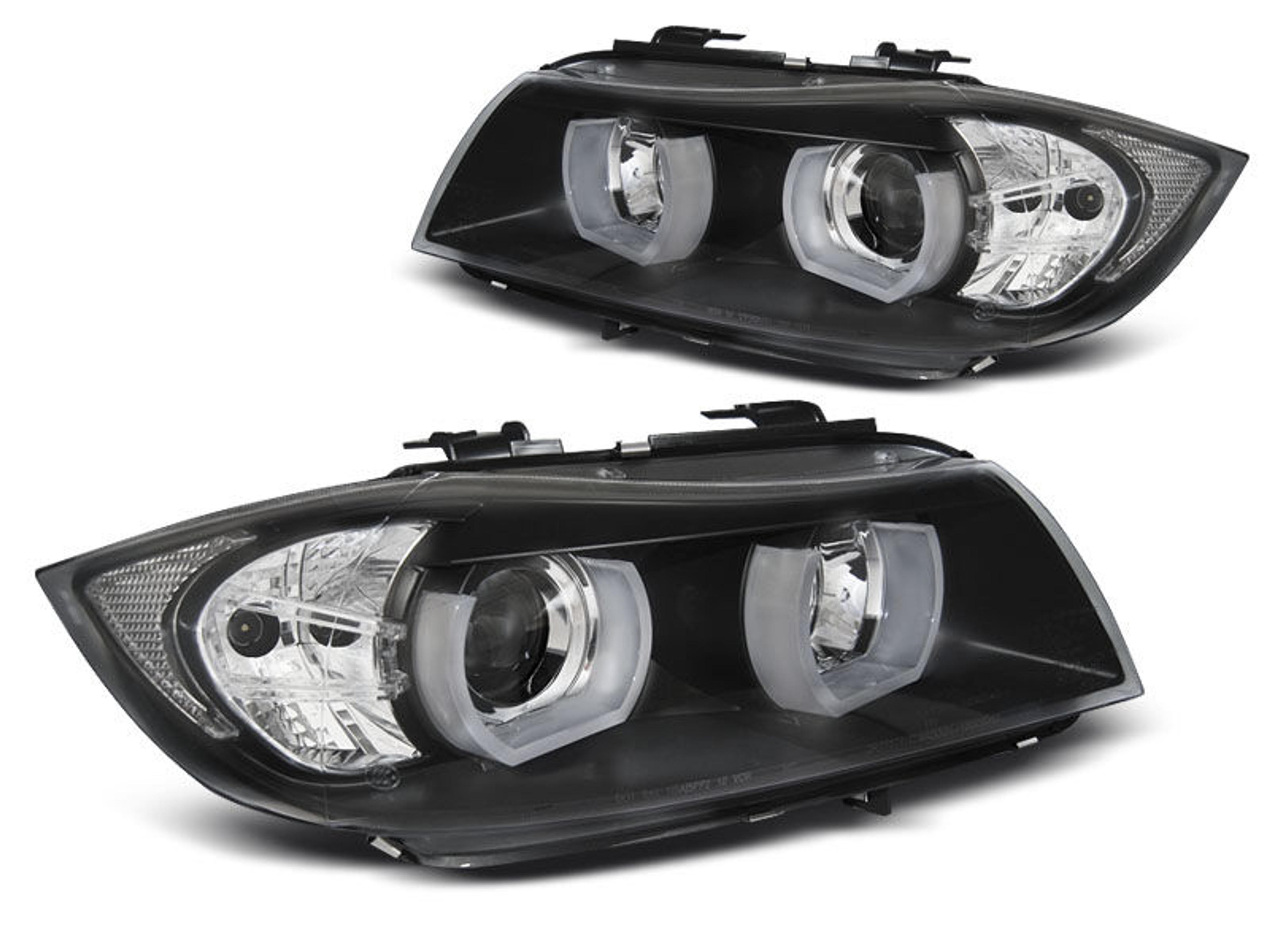 3D U-LED XENON HEADLIGHTS BLACK For BMW E90 E91 05-08 in Headlights - buy best tuning parts in ProTuning.com store