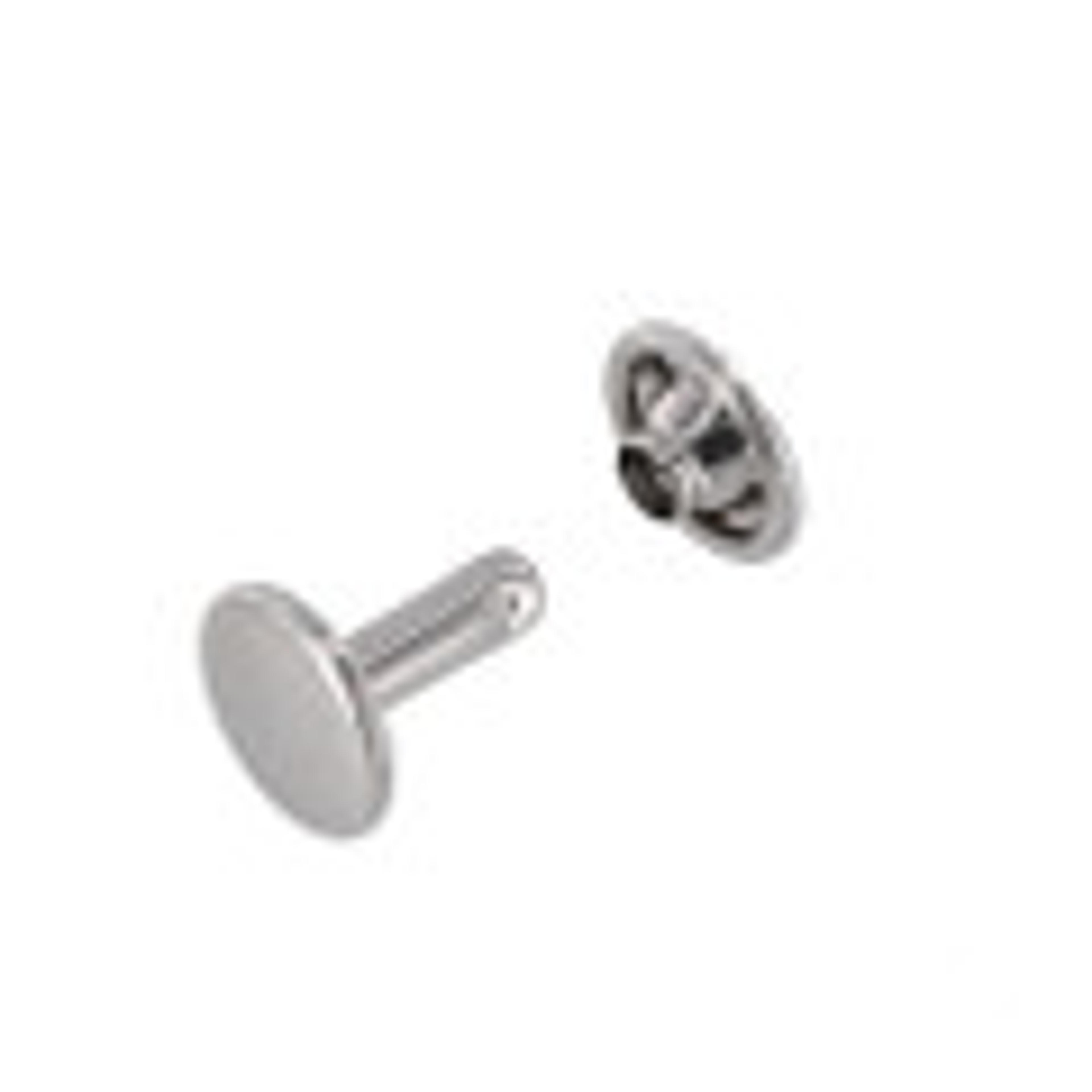 RV11127 Double Cap Rivet, Cap 11mm, Post 12.7mm, Nickel Matte, Solid Brass-LL (100 sets per bag)