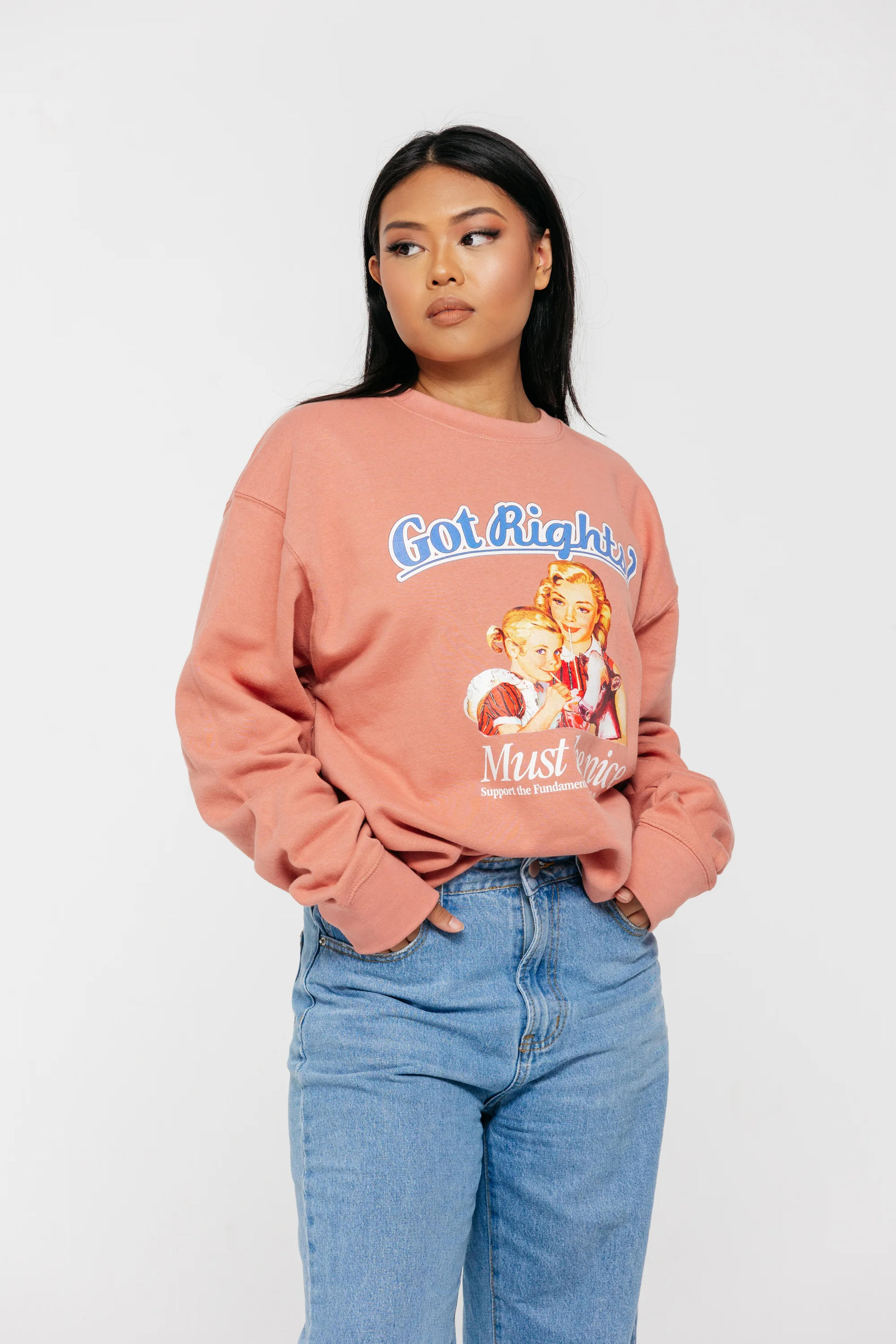 GSG X Itgpf Got Rights Dusty Rose Crewneck – Adelaine Morin