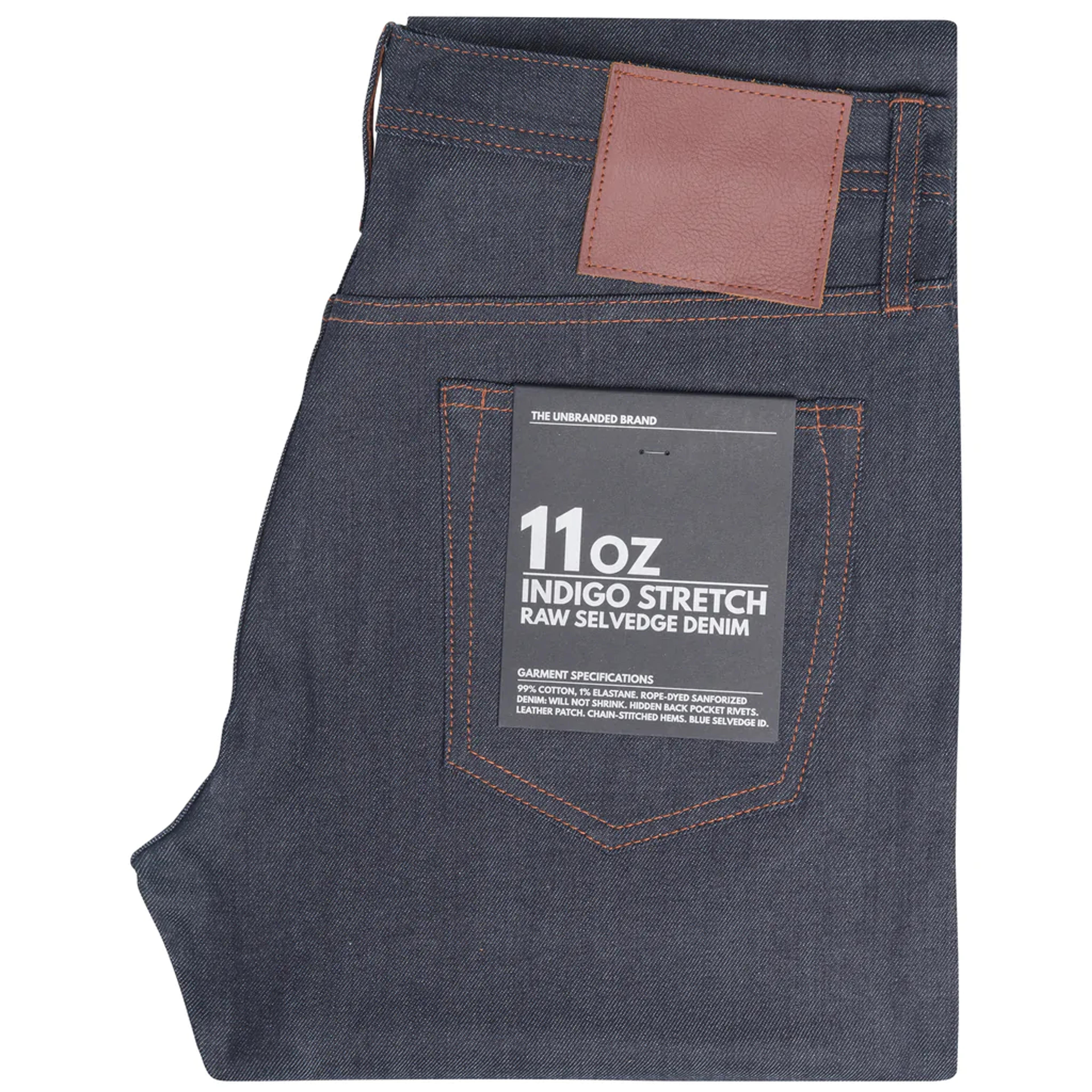 UB222 Tapered Fit 11oz Indigo Stretch Selvedge Denim | The Unbranded Brand