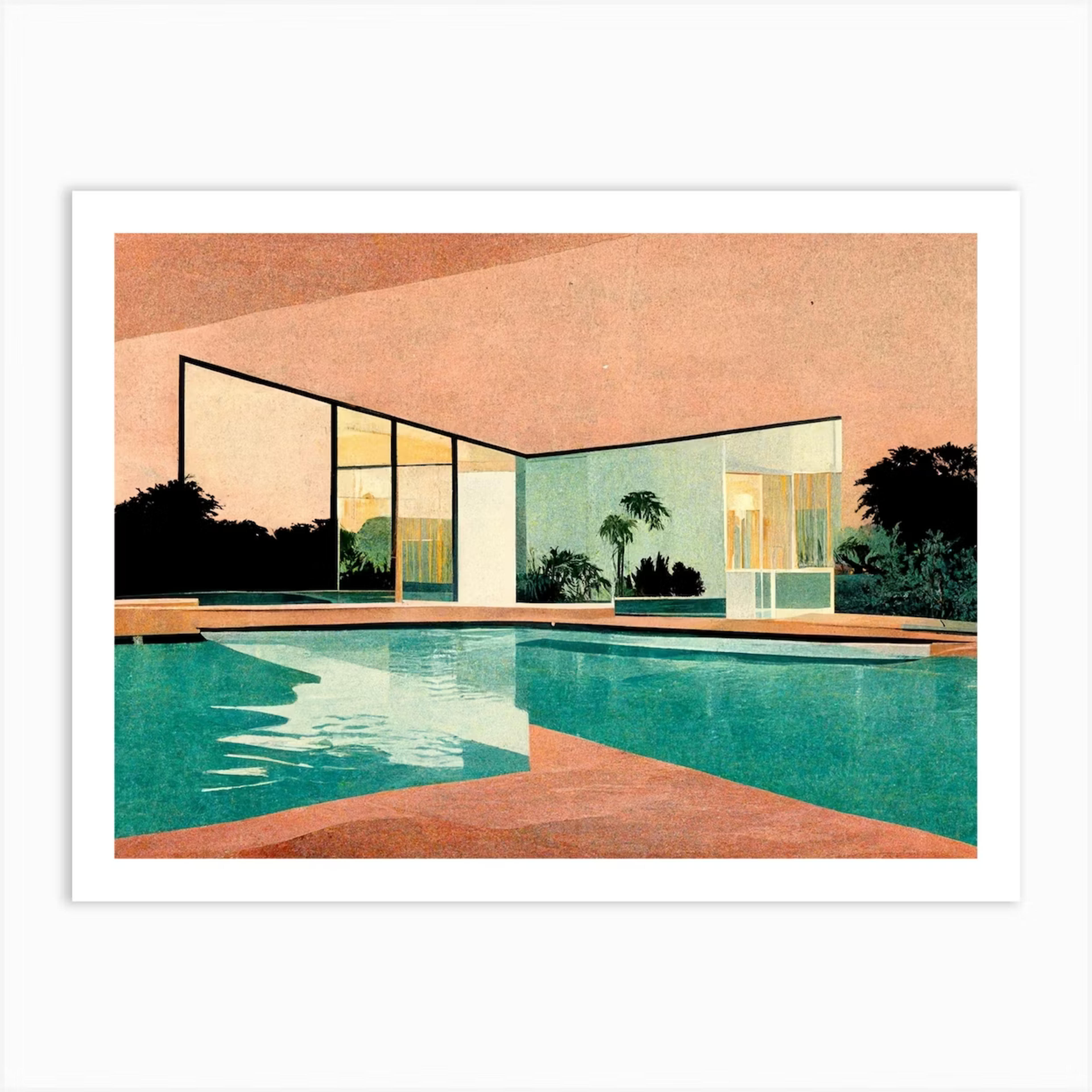 Hockney House Abstract Art Print by Mambo - Fy