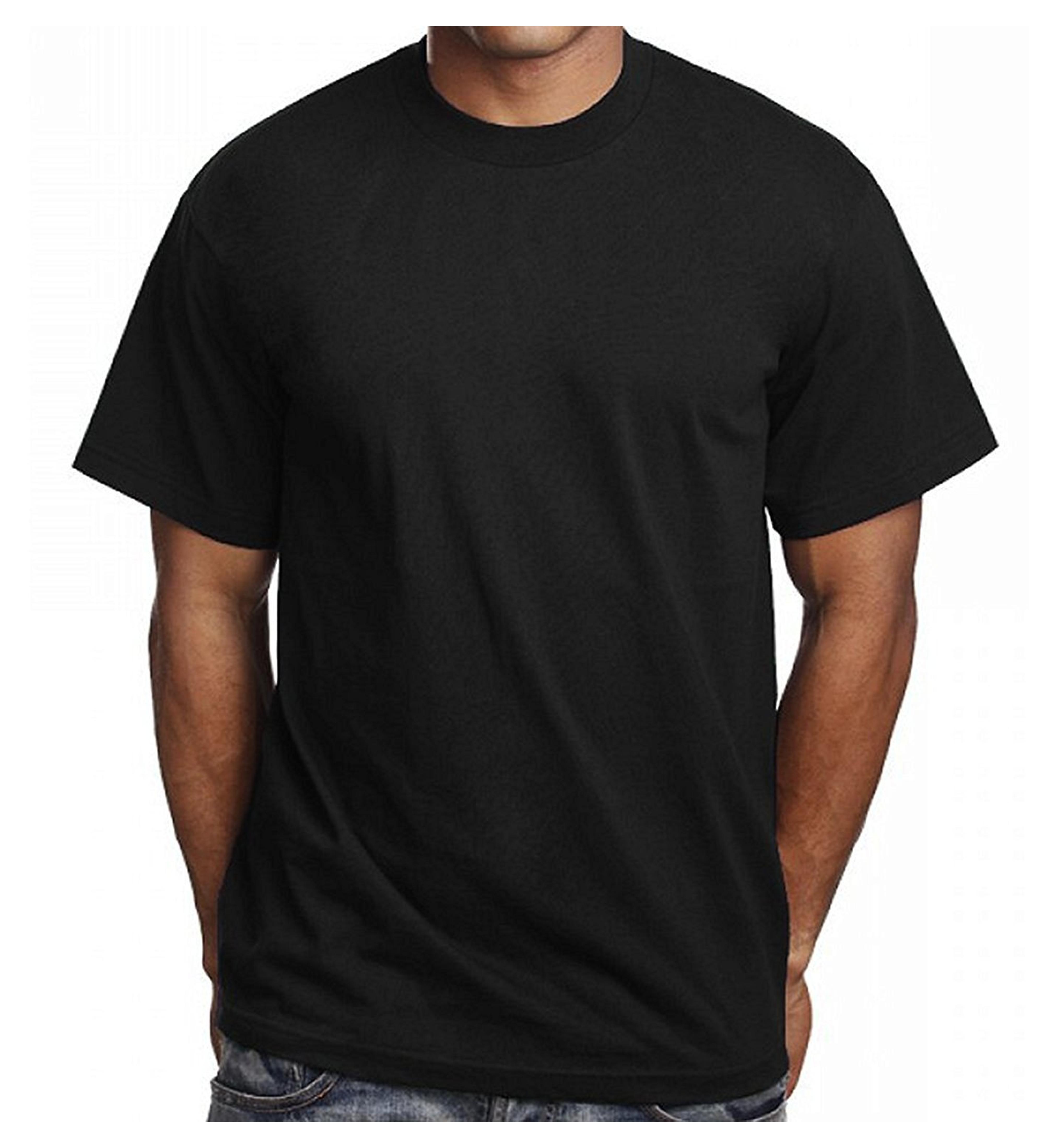 3 Pack Men's Plain Black T Shirts Pro 5 Athletic Blank Tees