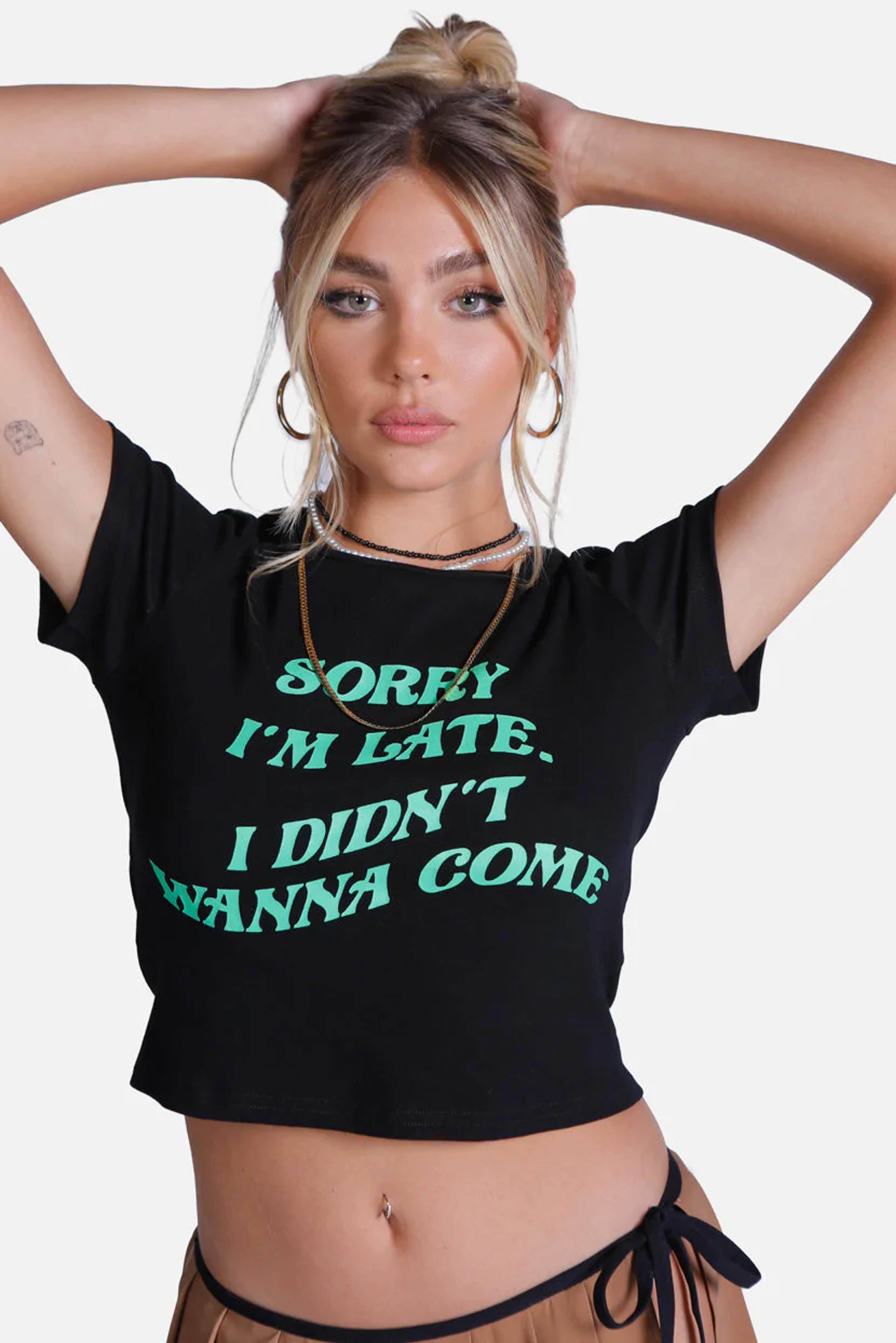 Sorry I'm Late Cropped Tee – Adika