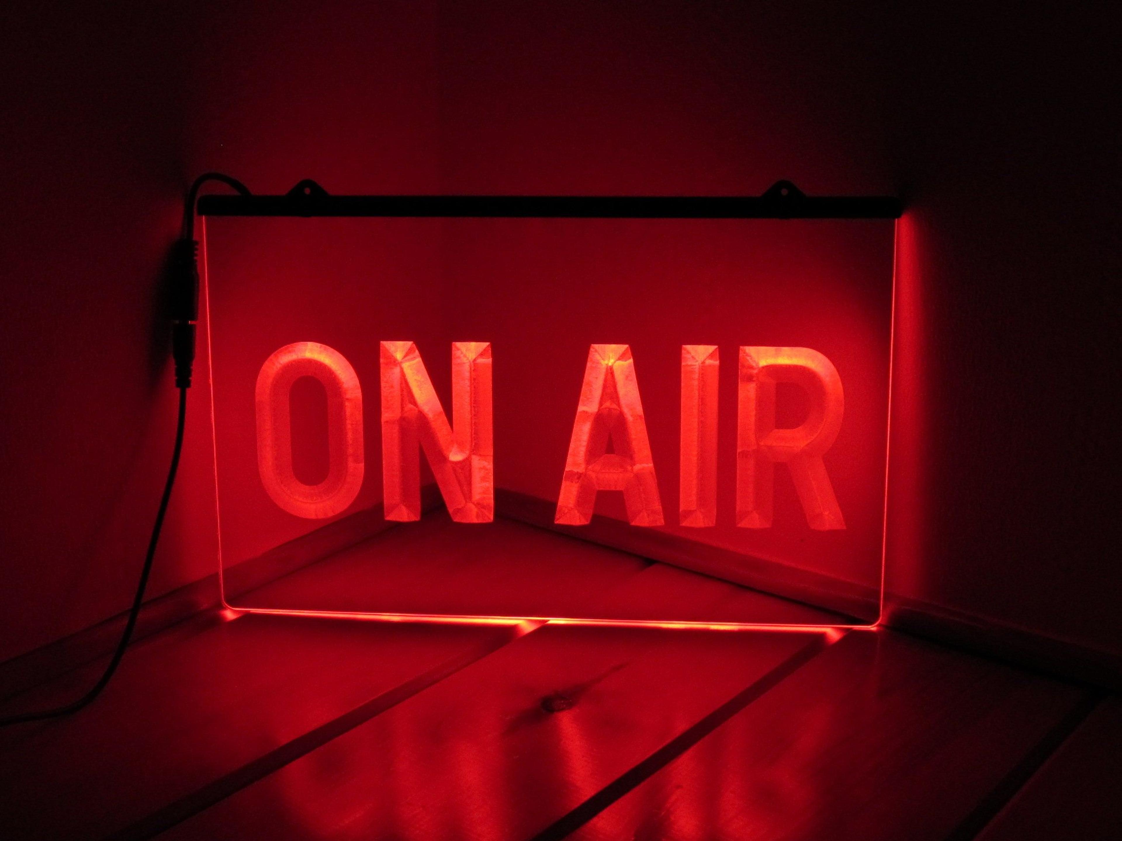 On Air  ( Large Font )  LED Neon Light Sign - Studio YouTube  Music Broadcast Live Stream Recording Radio