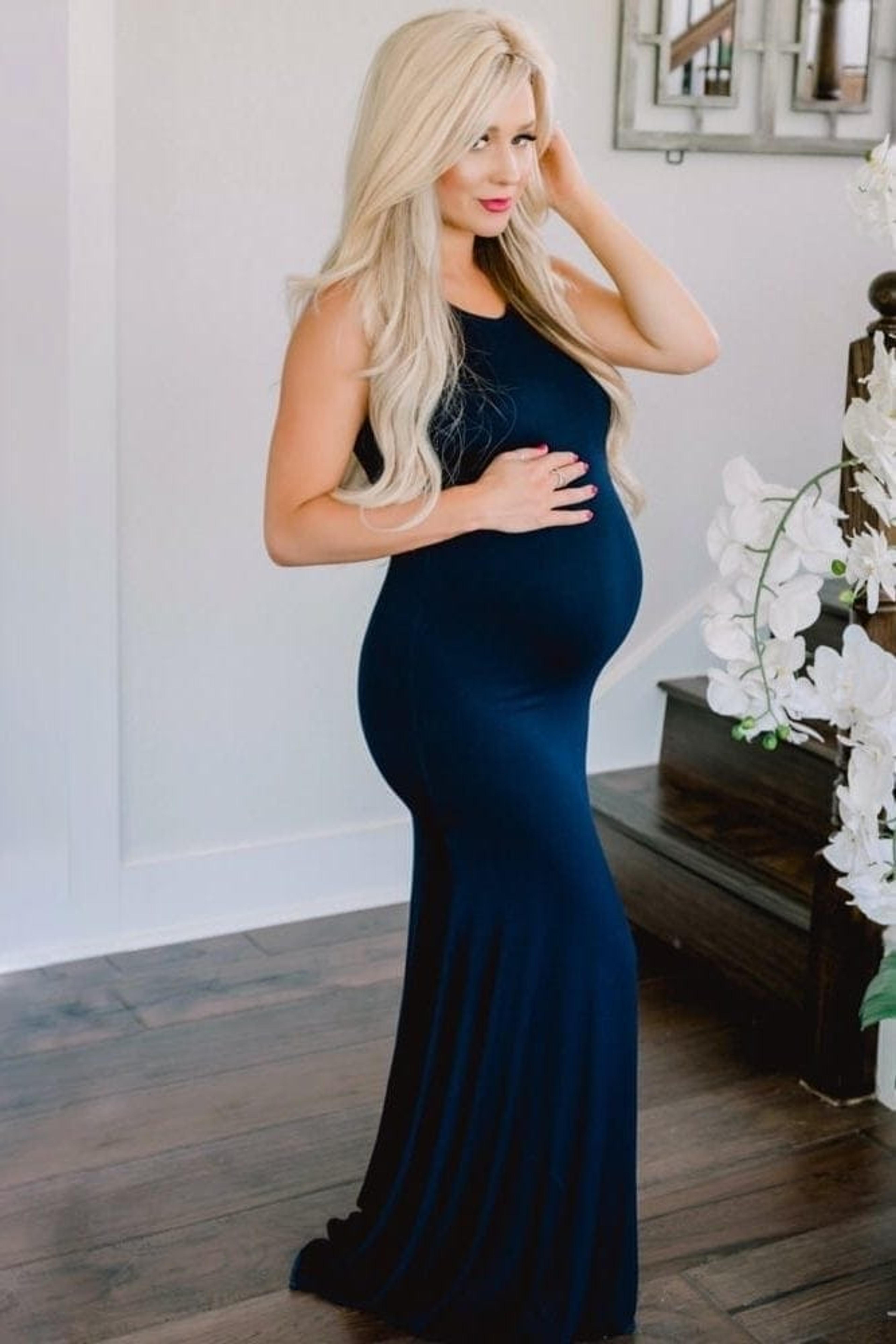 Scoop Back Sleeveless Maternity Gown - Sexy Mama Maternity