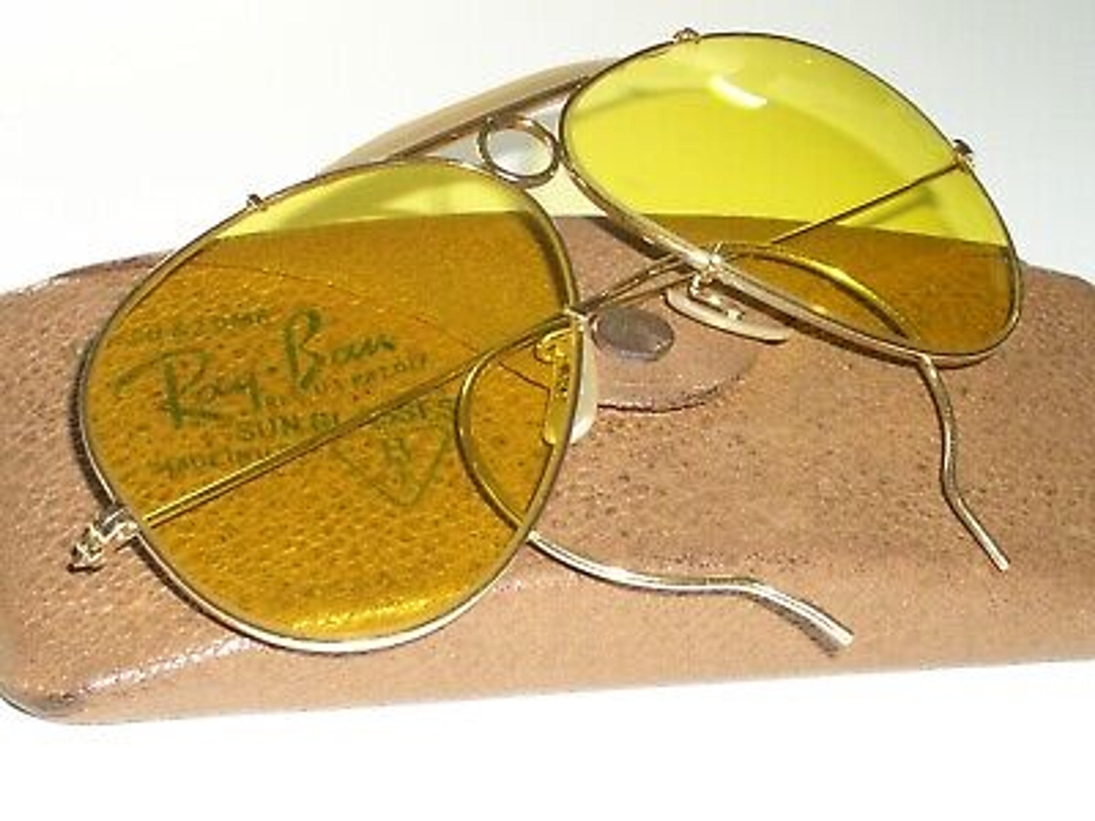 1960's 62MM B&L RAY BAN USA GEP KALICHROME WRAPAROUND SHOOTER AVIATOR SUNGLASSES