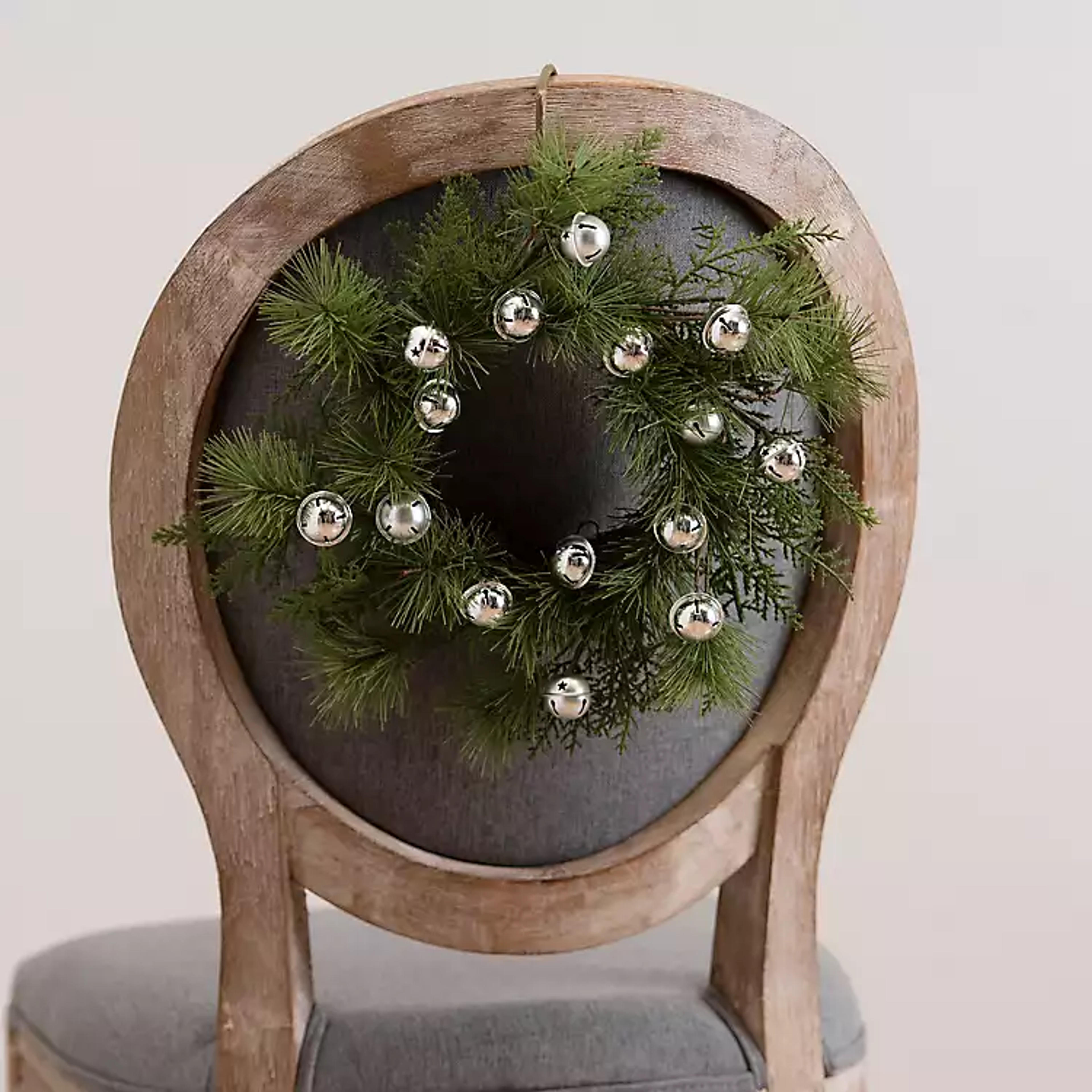 Silver Bells and Evergreen Mini Wreath | Kirklands Home