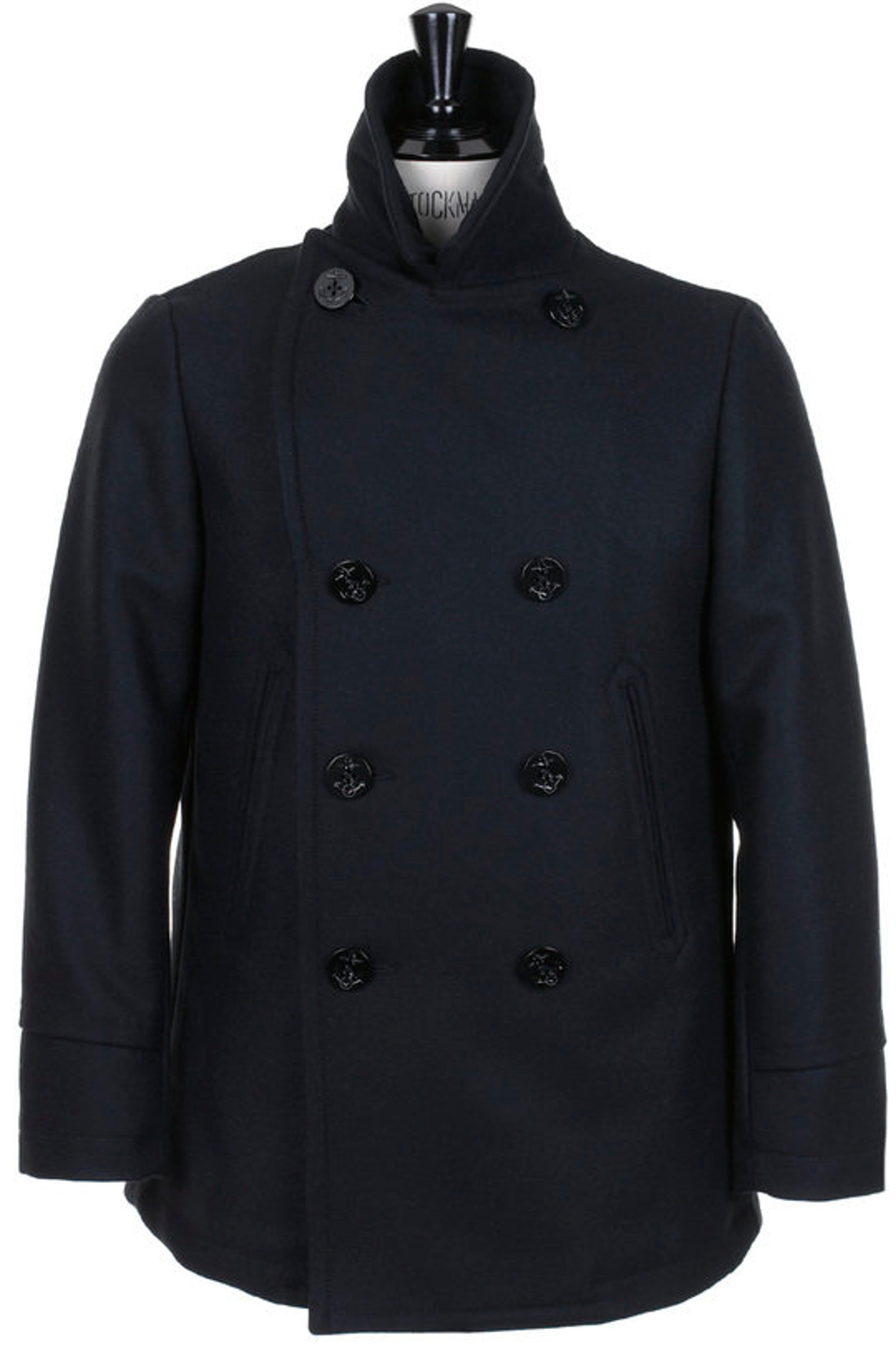 Manifattura Ceccarelli Pea Coat Lined Panno Stia Wool - Navy | Kafka Mercantile