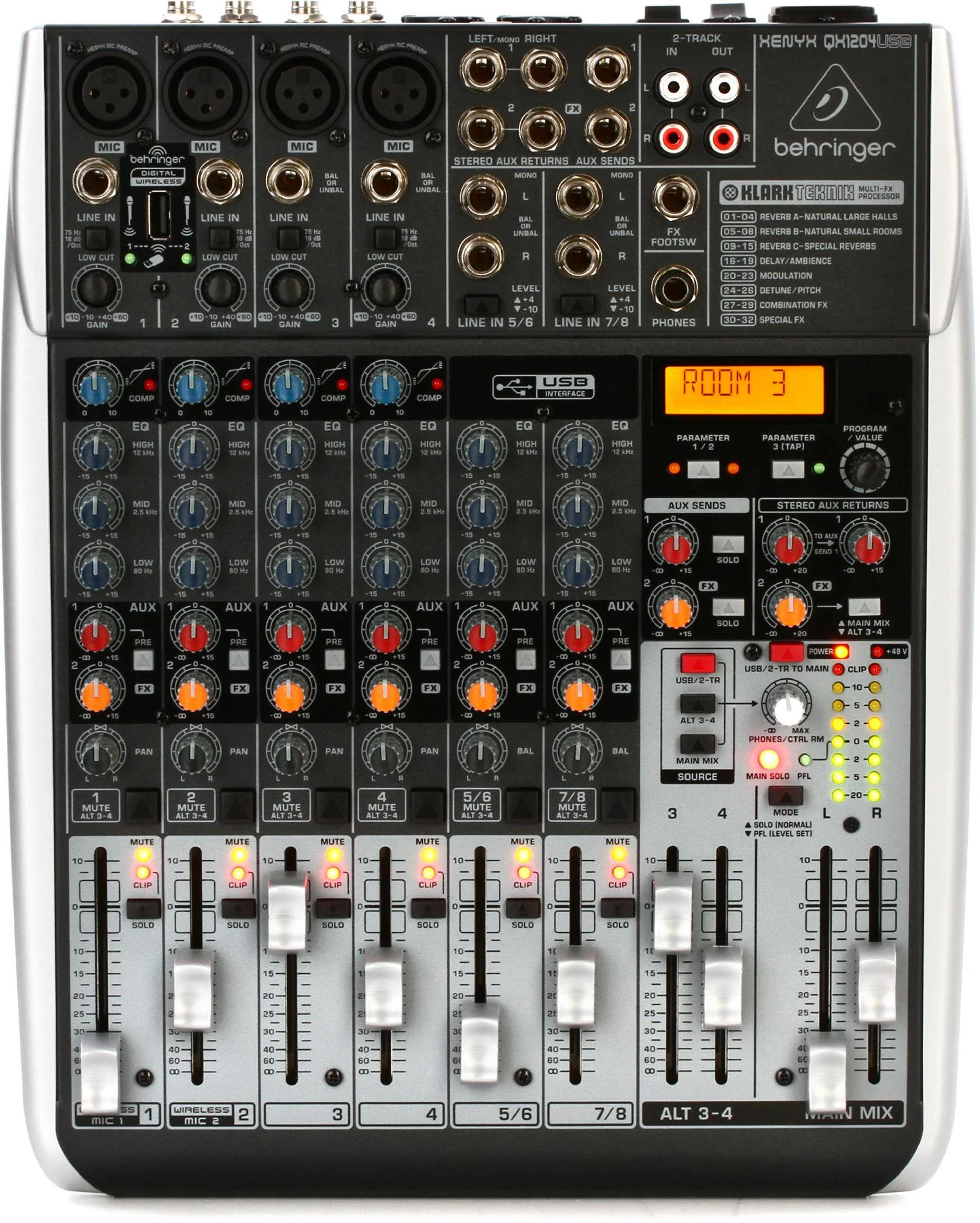 Behringer Xenyx QX1204USB Mixer with USB and Effects | Sweetwater