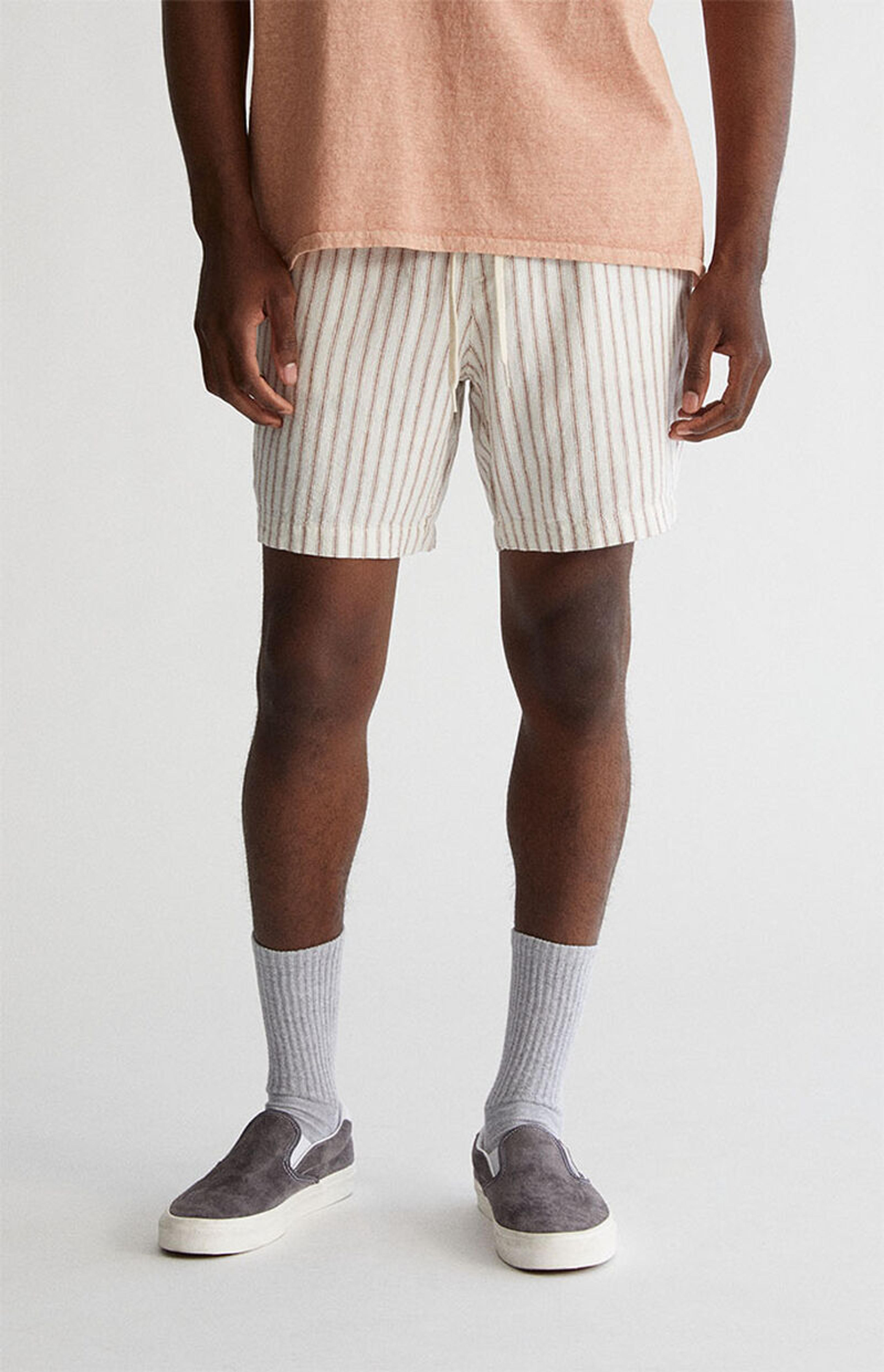 PacSun Cream Striped Cotton Shorts | PacSun