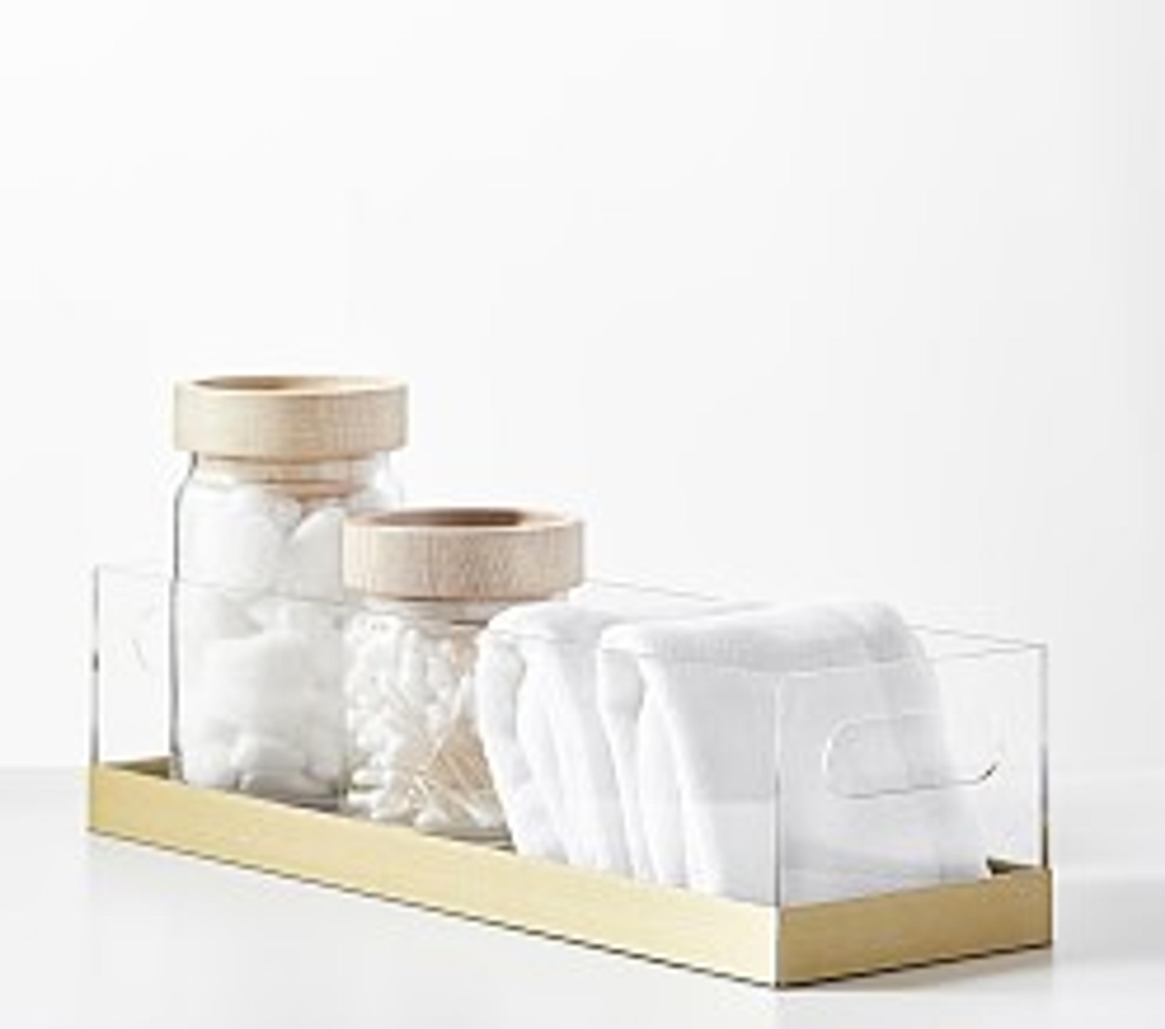 Acrylic and Metallic Changing Table Storage, Gold