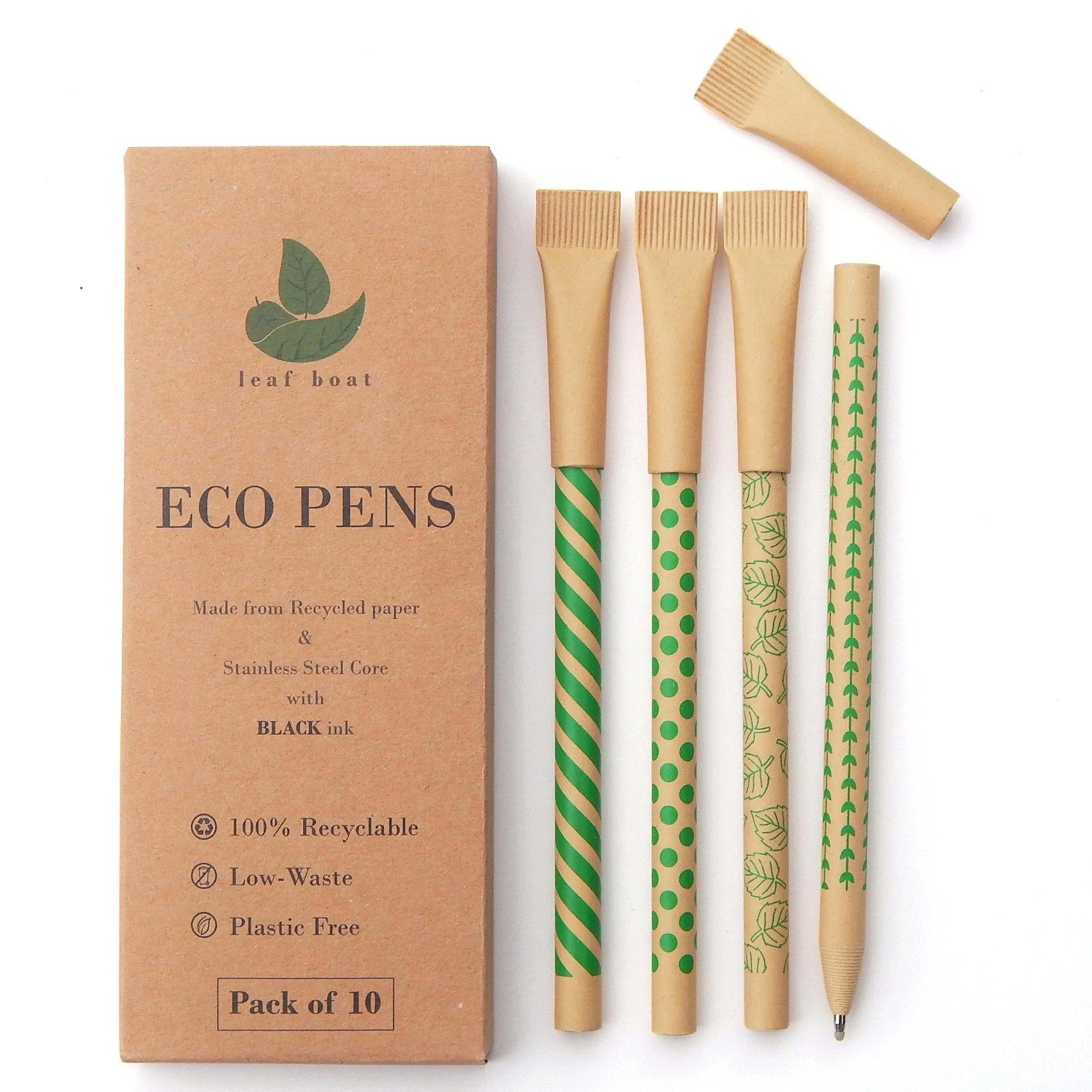 Eco Friendly Pen Set / Pack of 10 or 24 / Kraft Paper and