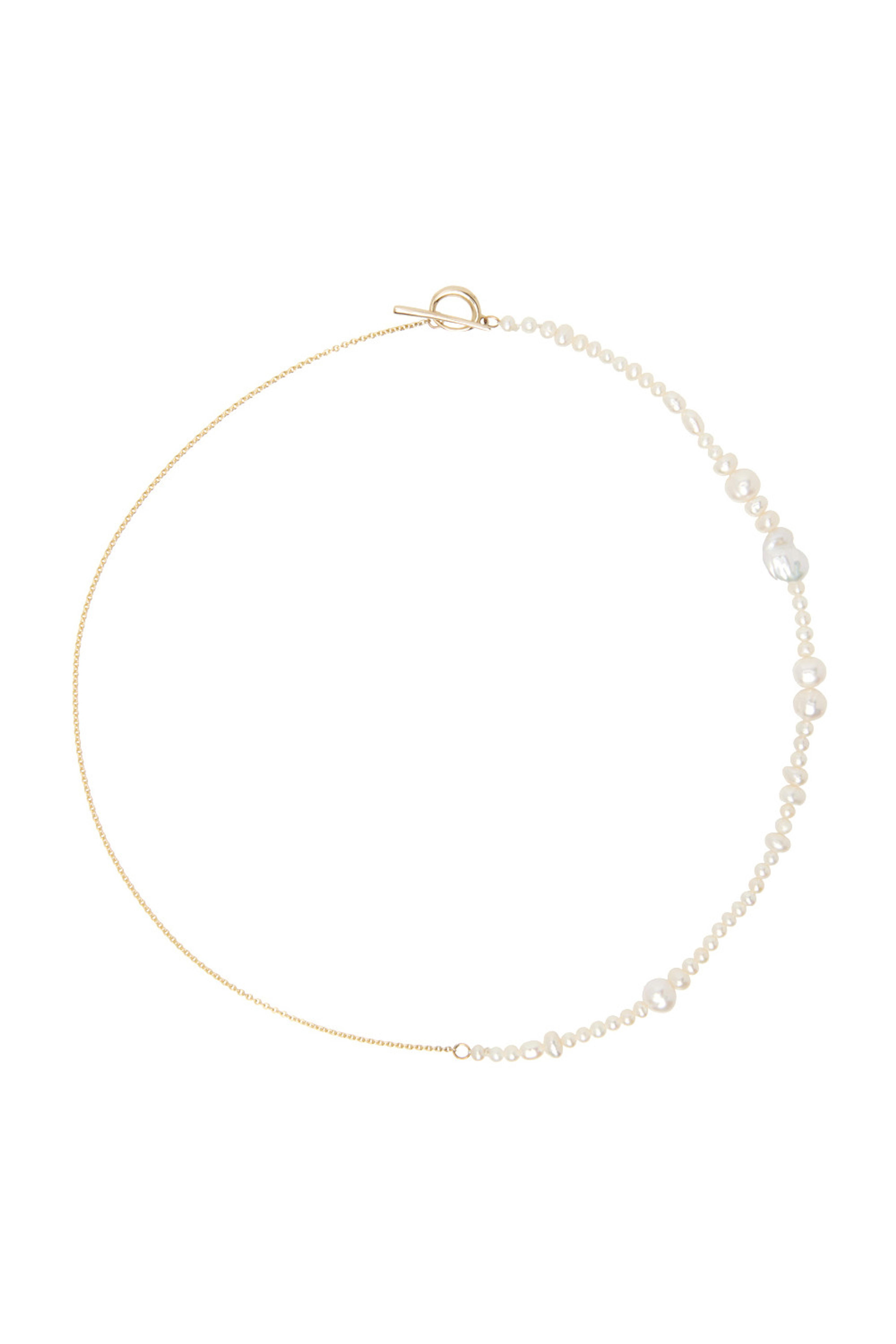 Gold & White Mini Mare Necklace by FARIS on Sale