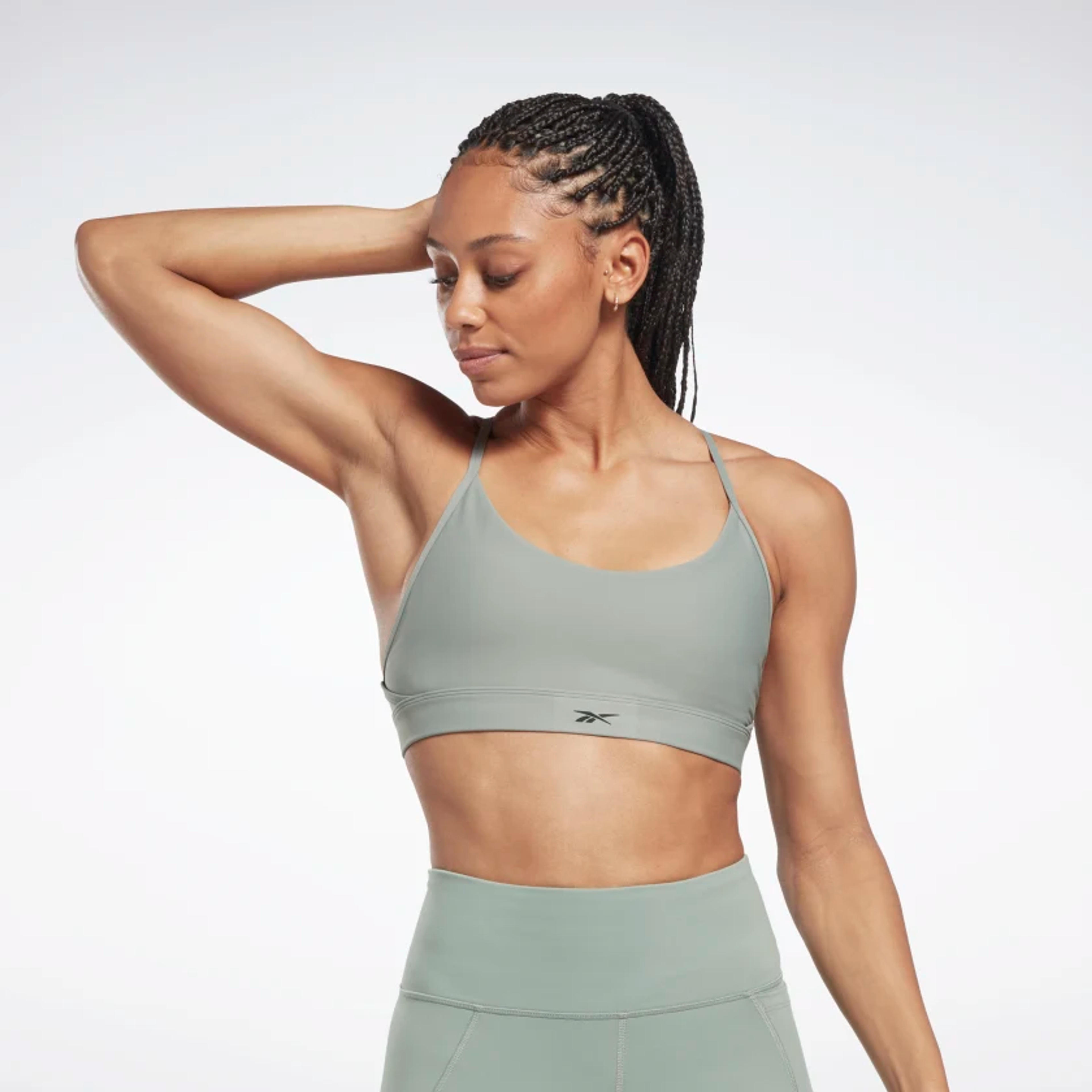 Reebok Lux Strappy Sports Bra - Green | Reebok US