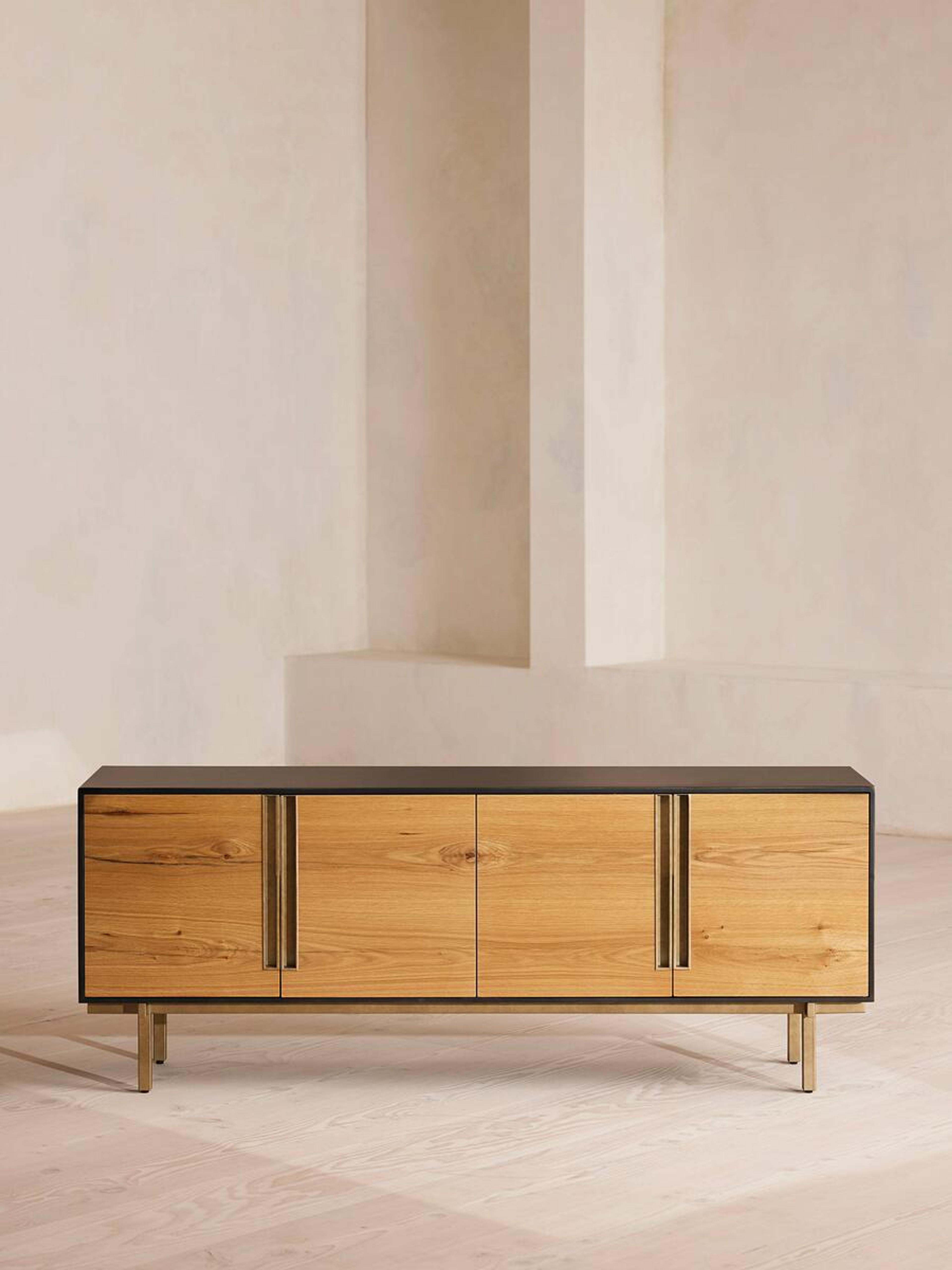 Mercer Sideboard | Oak and Antique Brass Sideboard | Soho Home