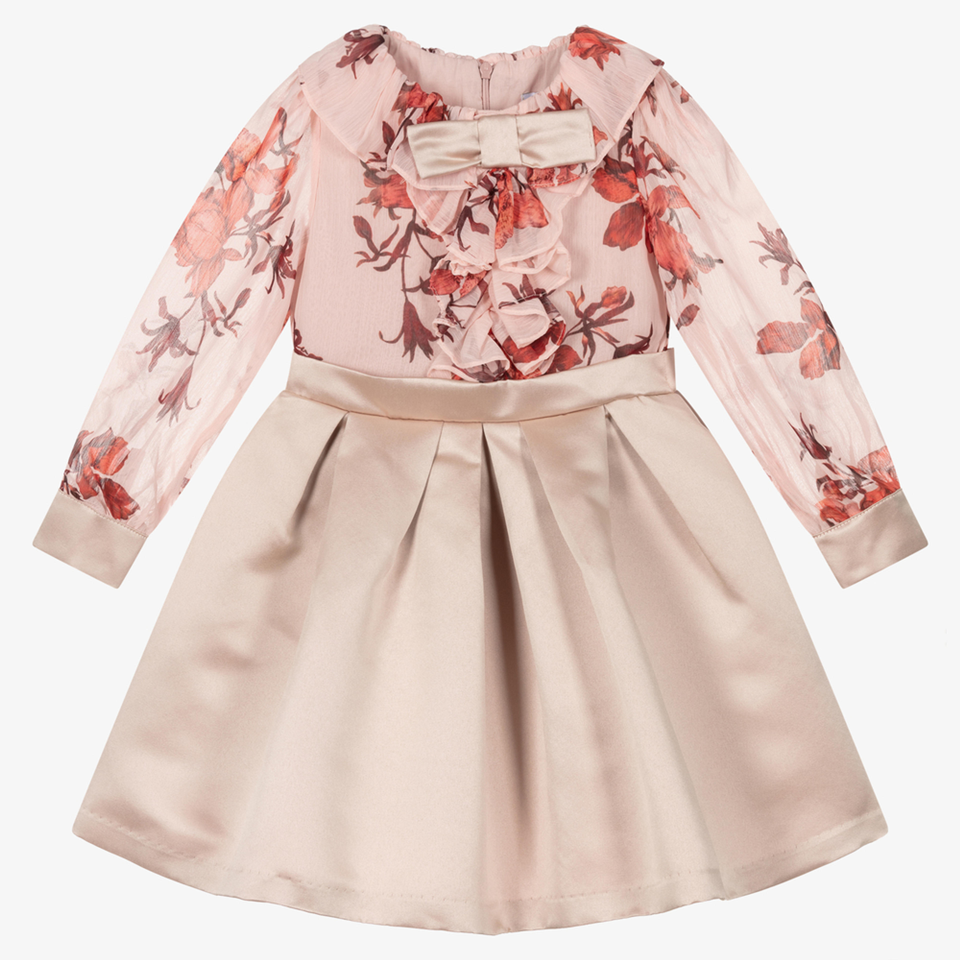 Patachou - Girls Chiffon & Satin Dress | Childrensalon