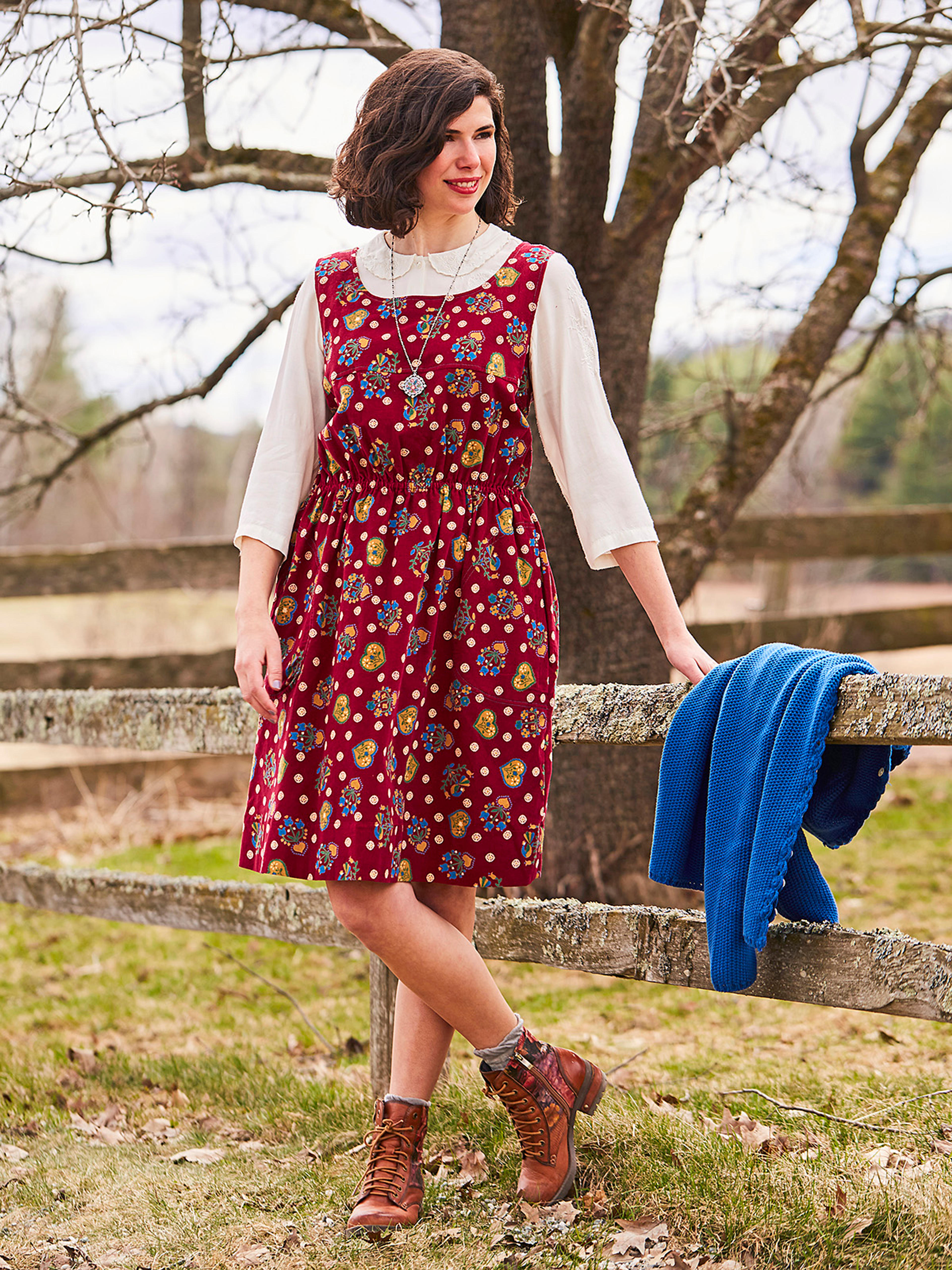 Folklore Corduroy Short Dress | Attic Sale, Dresses Attic :Beautiful Designs by April Cornell