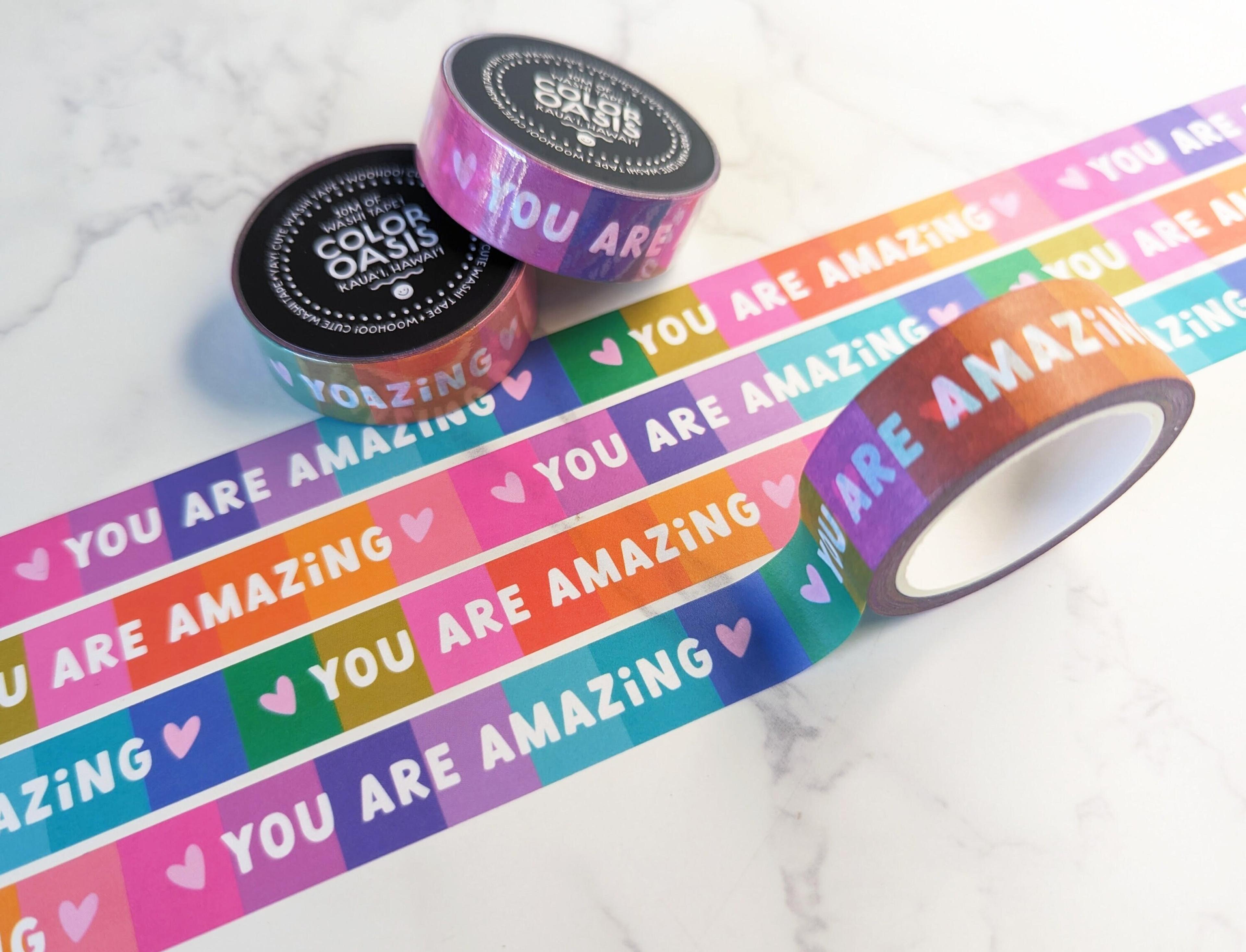 NEW you Are Amazing Rainbow Stripes Washi Tape - Etsy