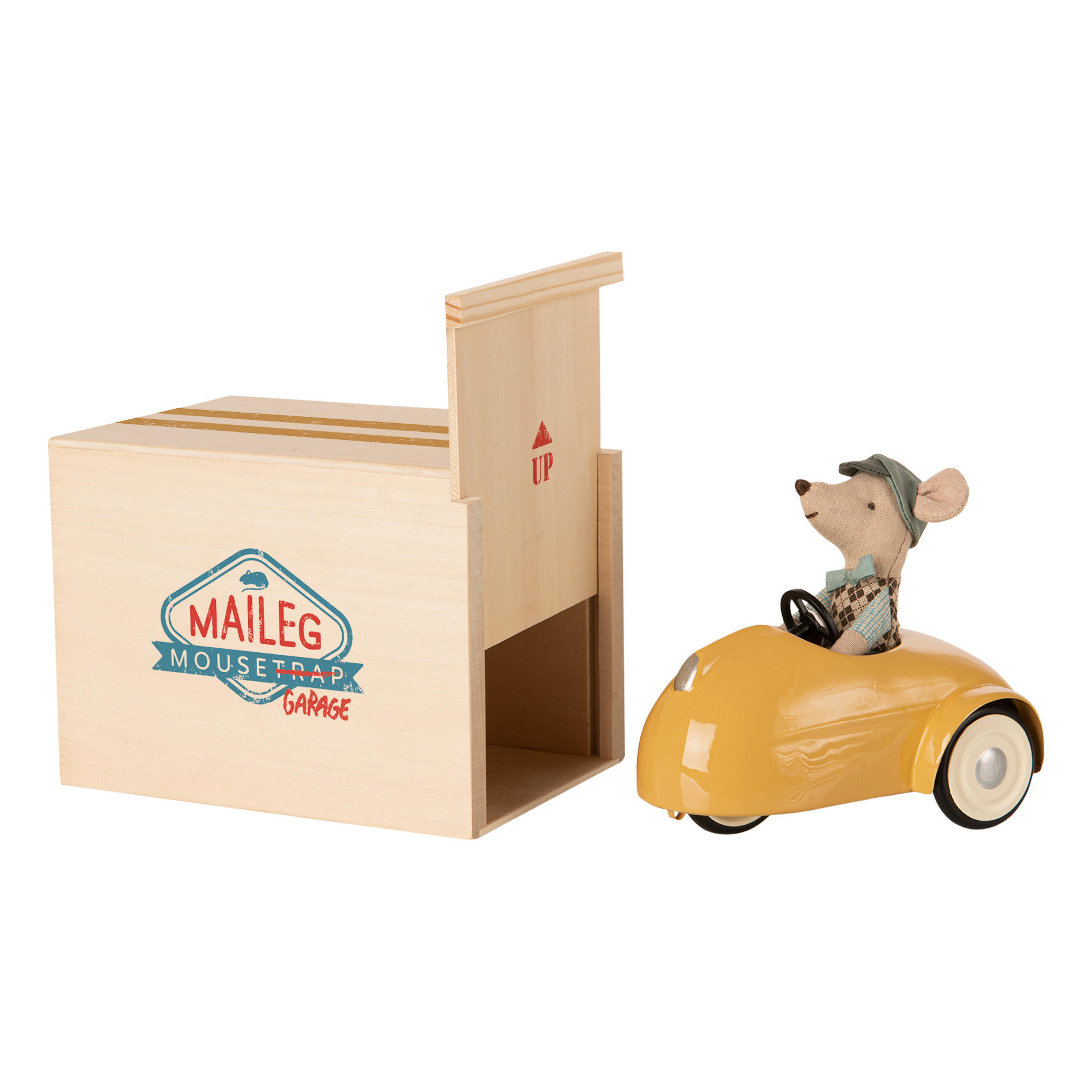 Maileg - Mouse In The Car Toy - Yellow | Smallable