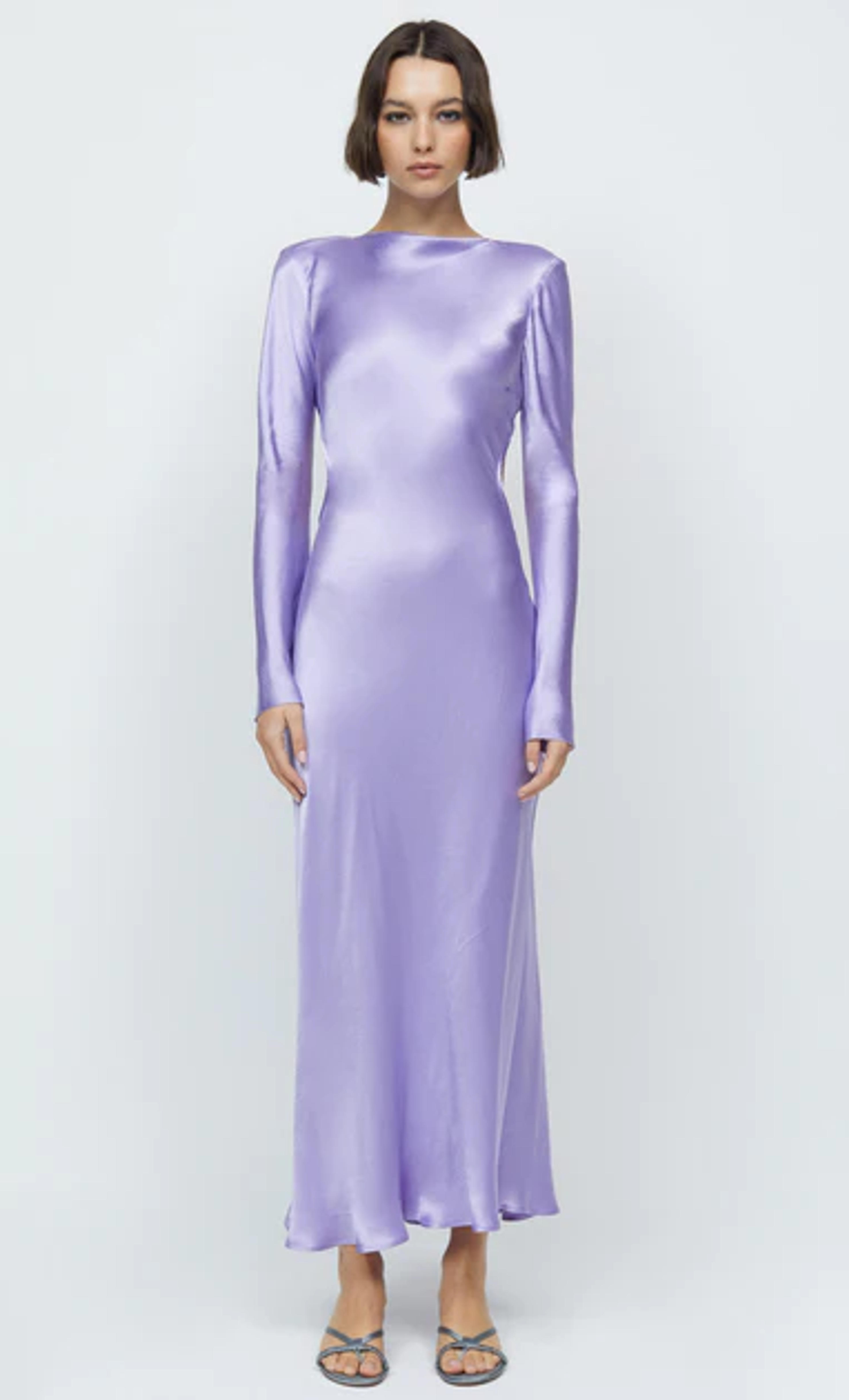 REN LONG SLEEVE MIDI DRESS - LILAC – BEC + BRIDGE US