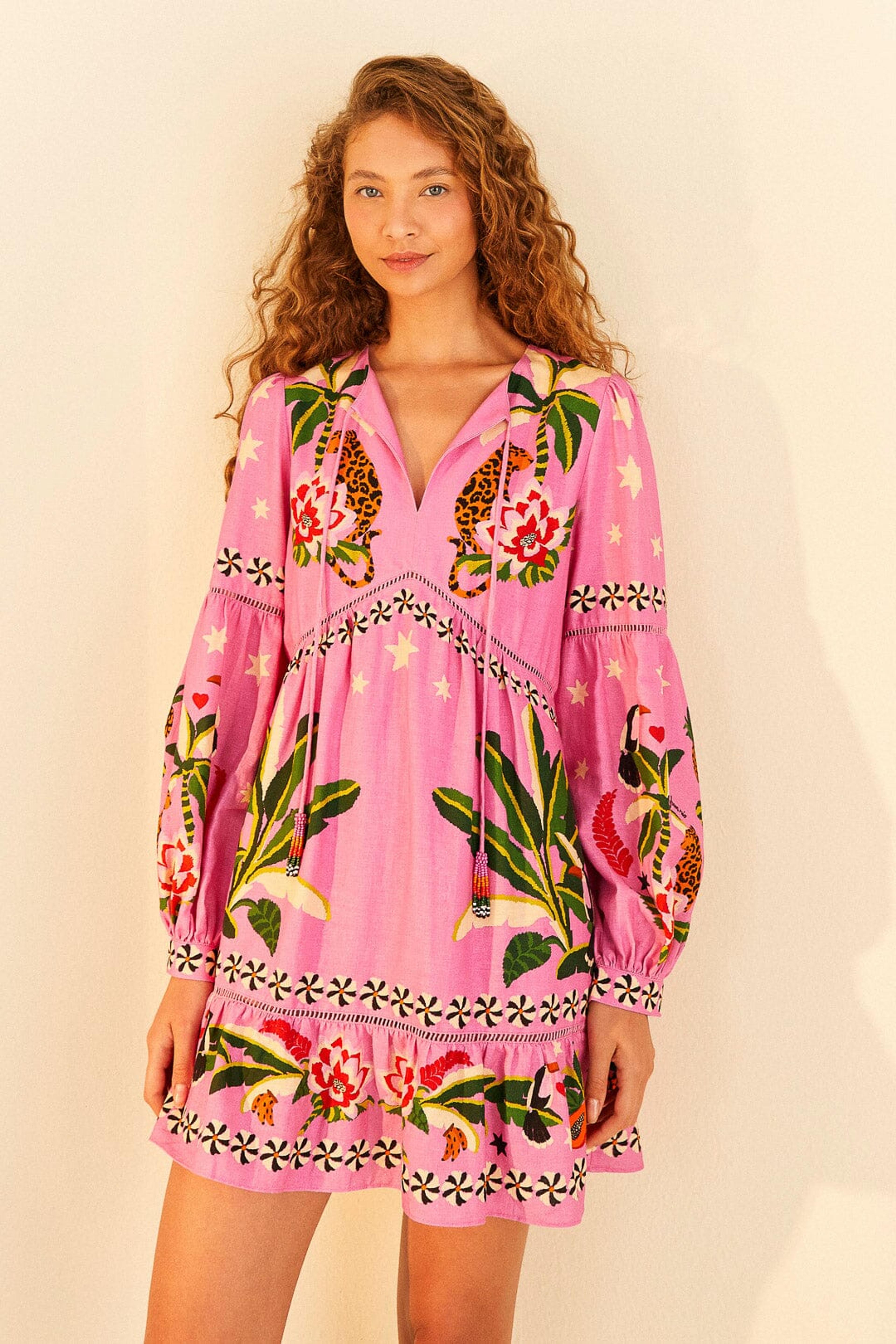Pink Leopard Forest Mini Dress – FARM Rio