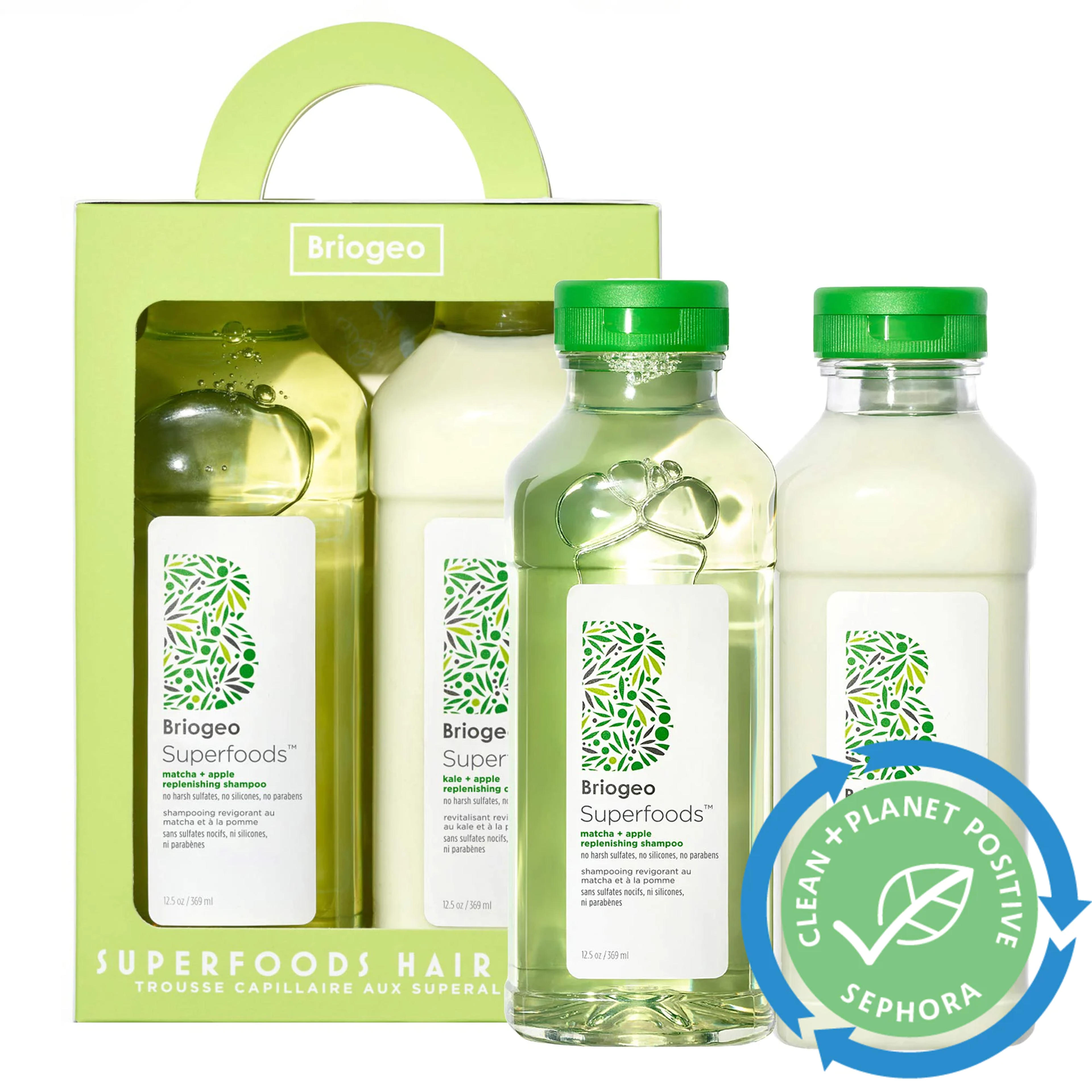 Superfoods Apple, Matcha + Kale Replenishing Shampoo + Conditioner Duo