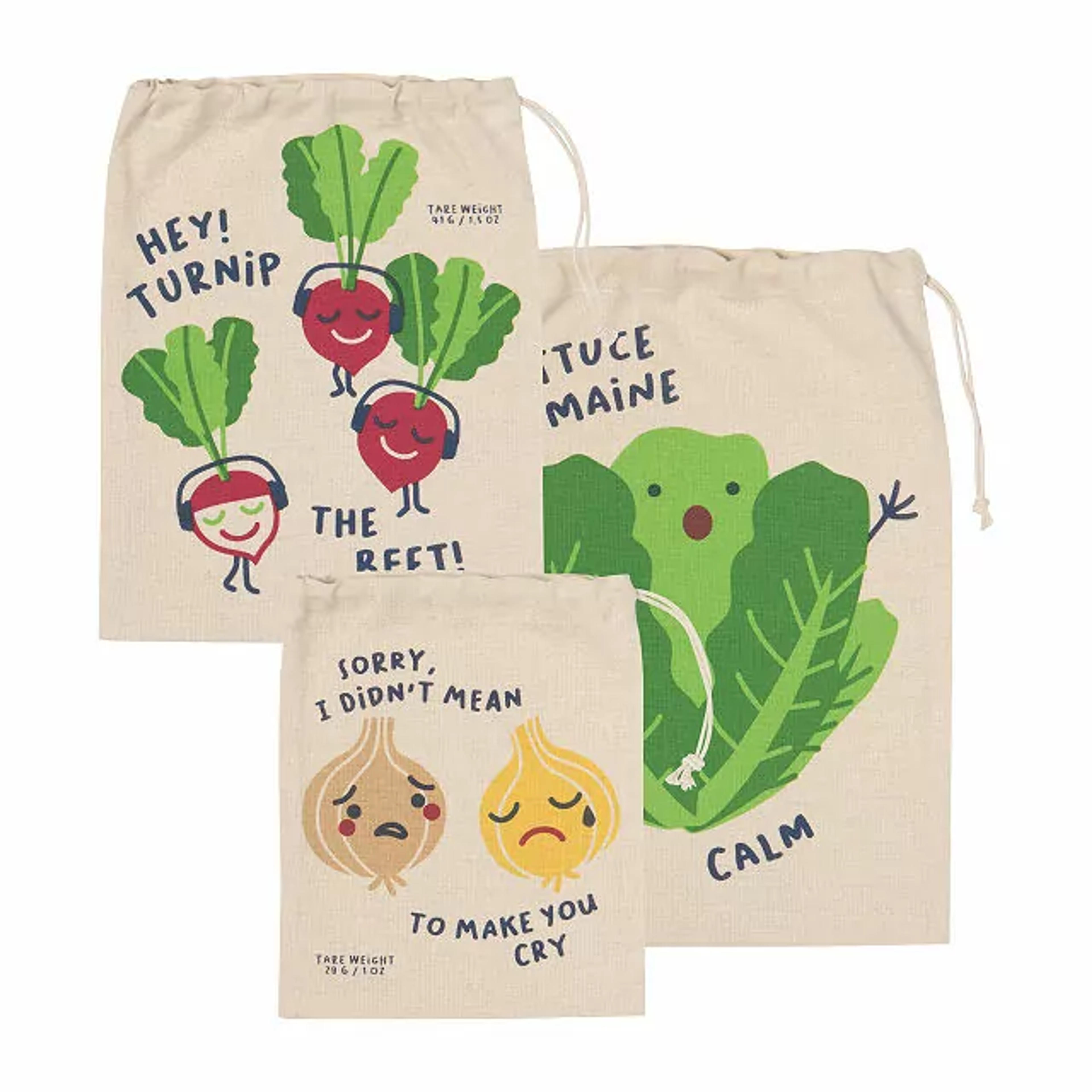 Funny Food Plastic-Free Produce Bags | Uncommon Goods