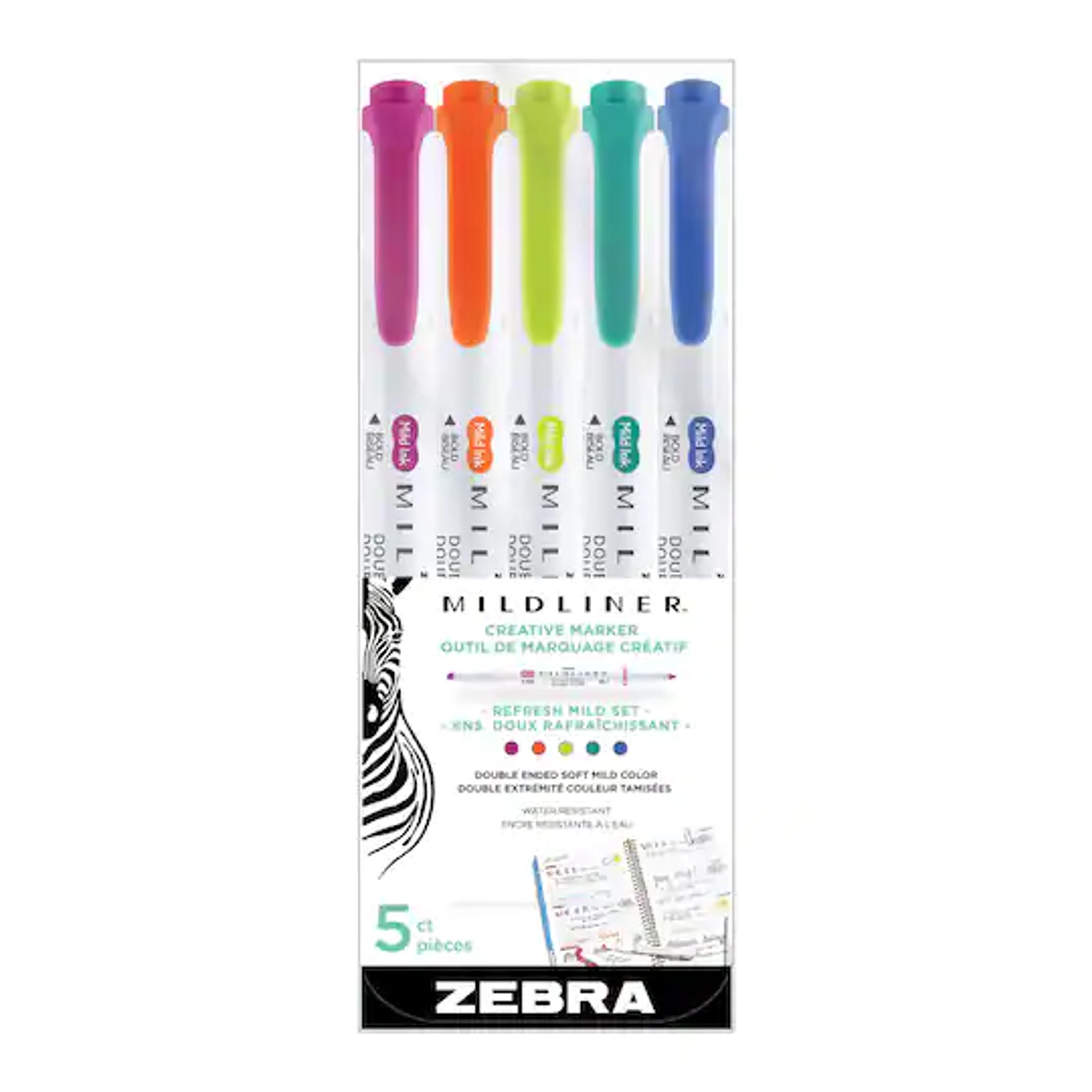 Zebra Mildliner™ Refresh Double Ended Highlighter Set