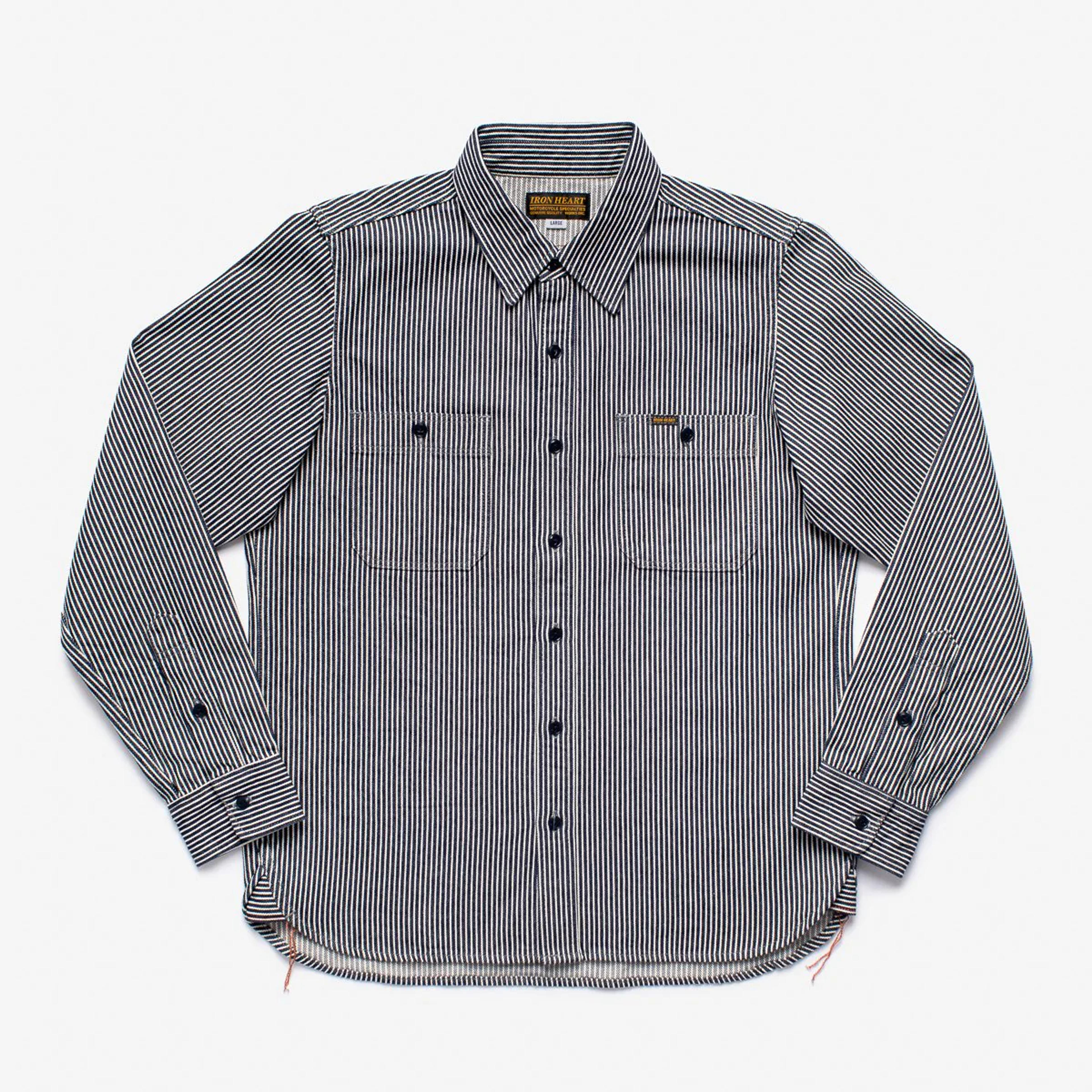 IHSH-274-IND 12oz Hickory Stripe Work Shirt Indigo — Brooklyn Clothing
