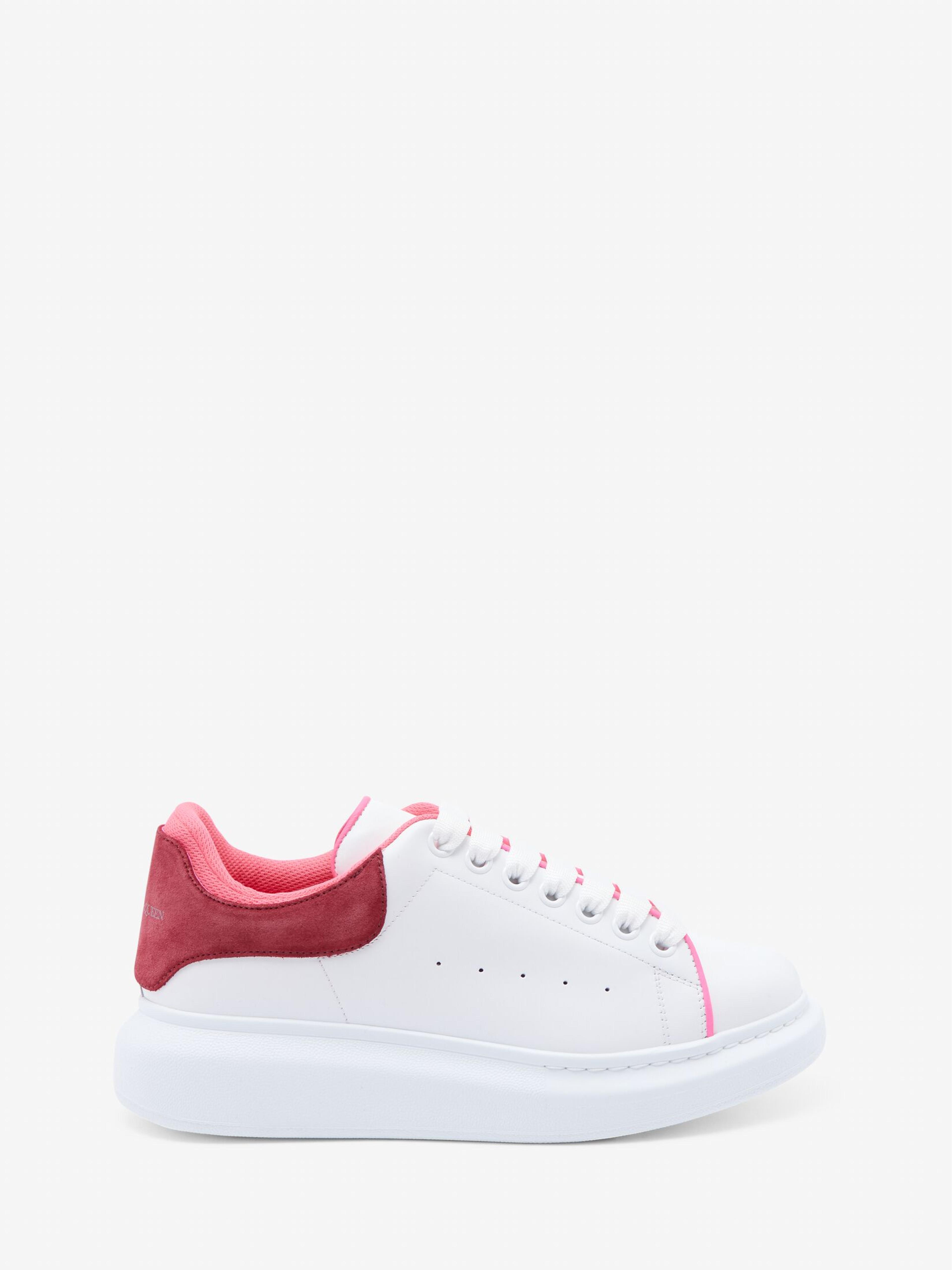 Oversized Sneaker in White/Red/Halo Pink | Alexander McQueen US