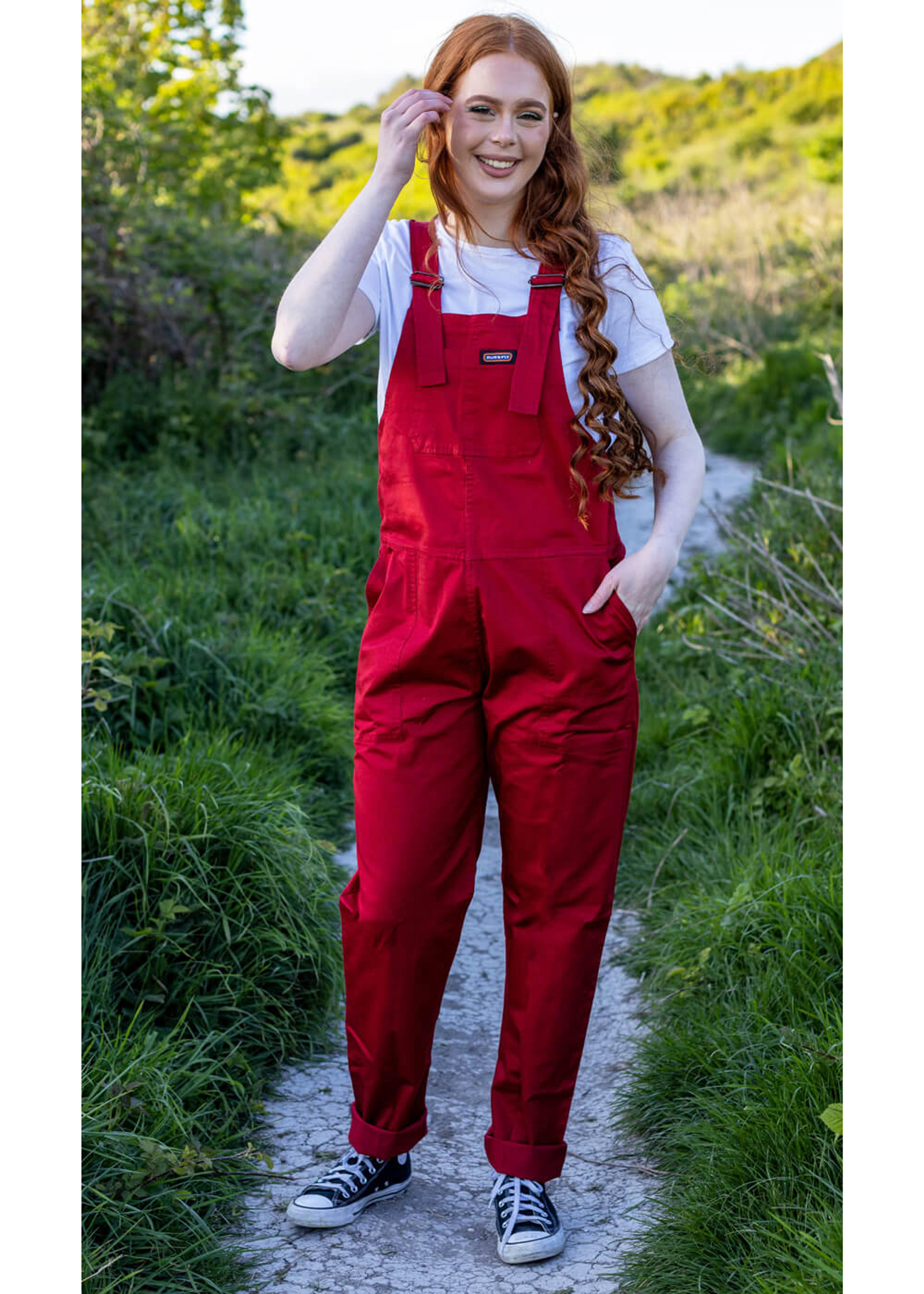 Run & Fly Lightweight Twill 70's Dungarees Red – www.succubus.com